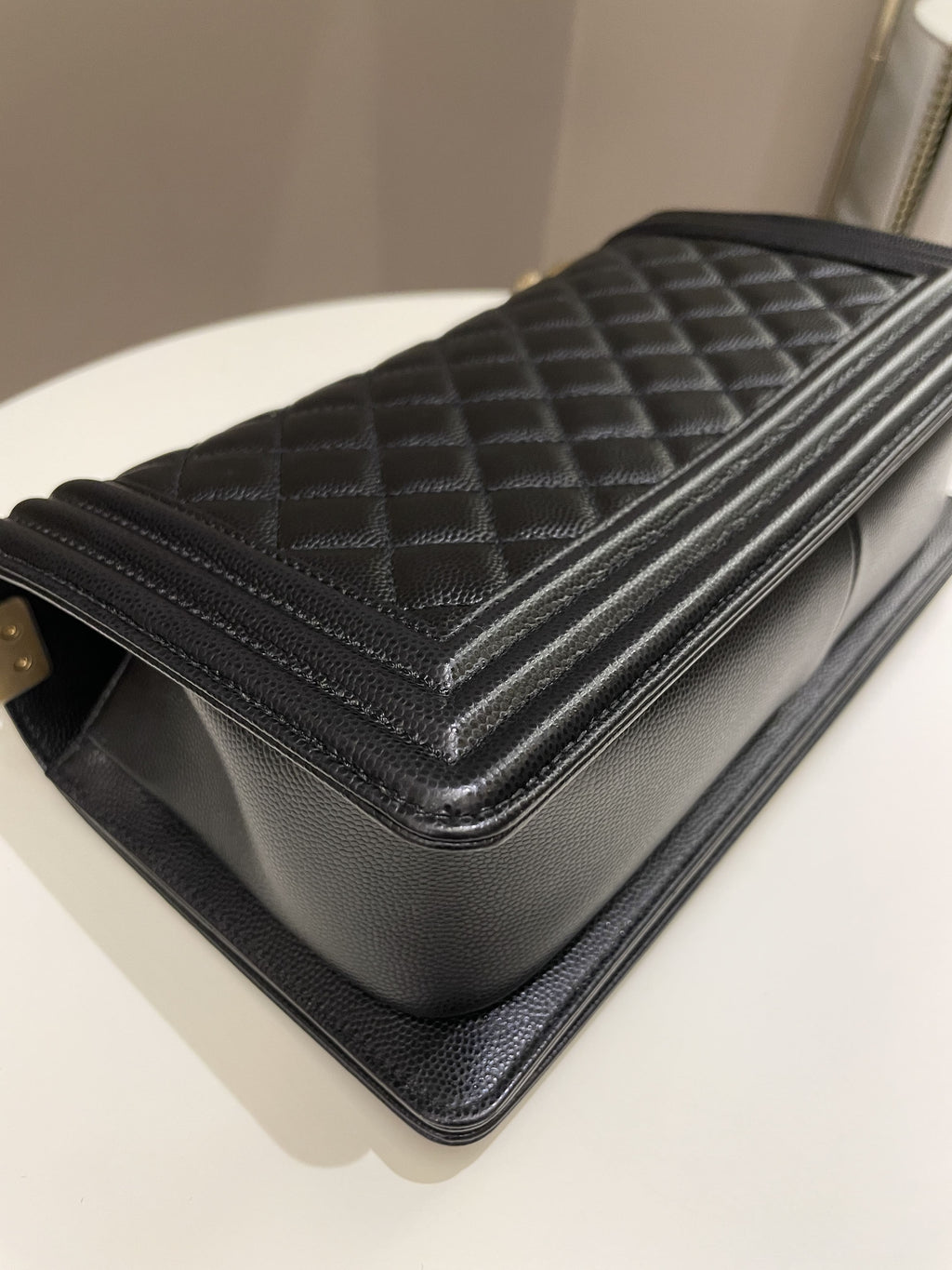 Chanel Quilted Boy Old Medium Black Caviar