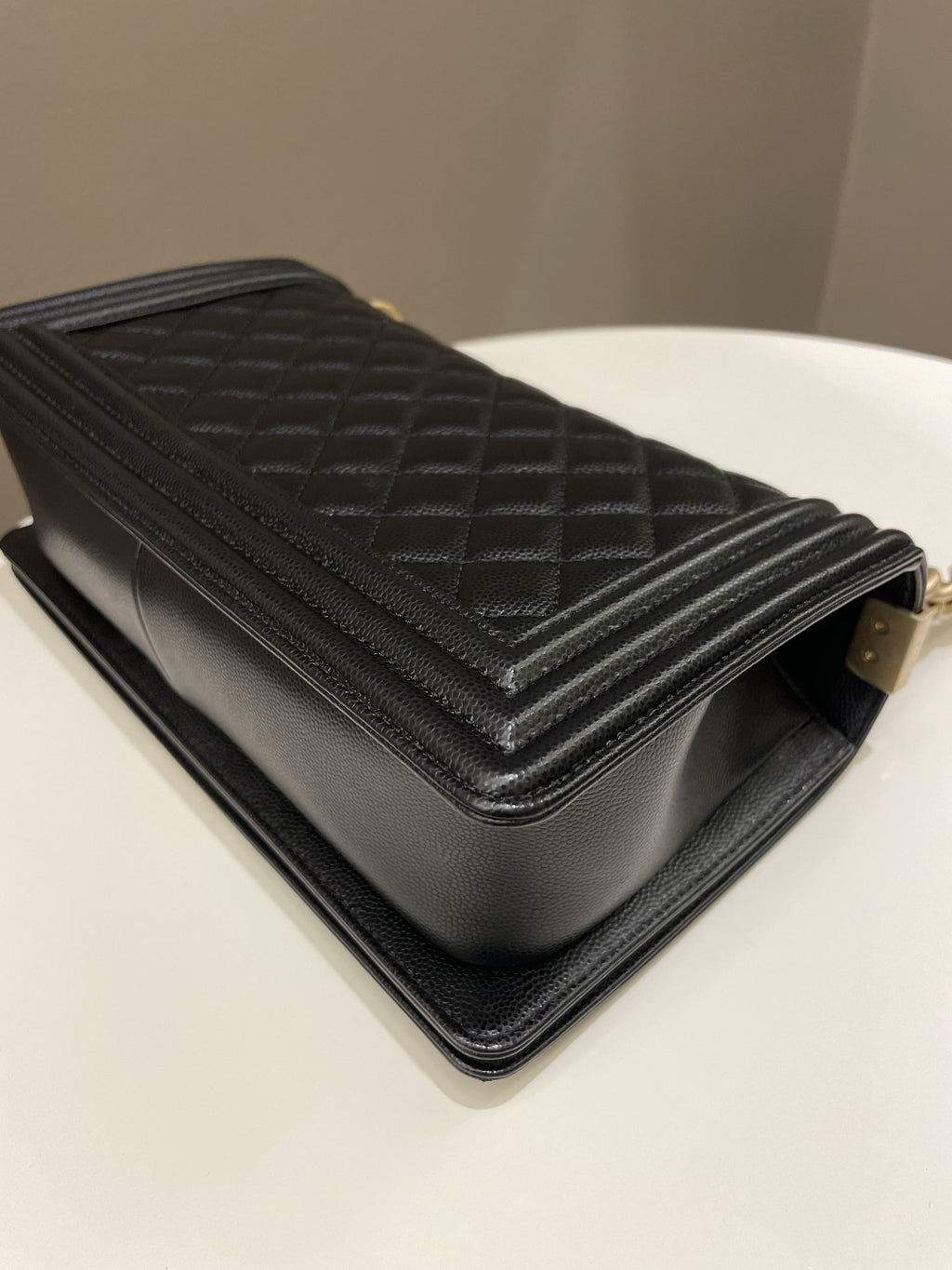 Chanel Quilted Boy Old Medium Black Caviar