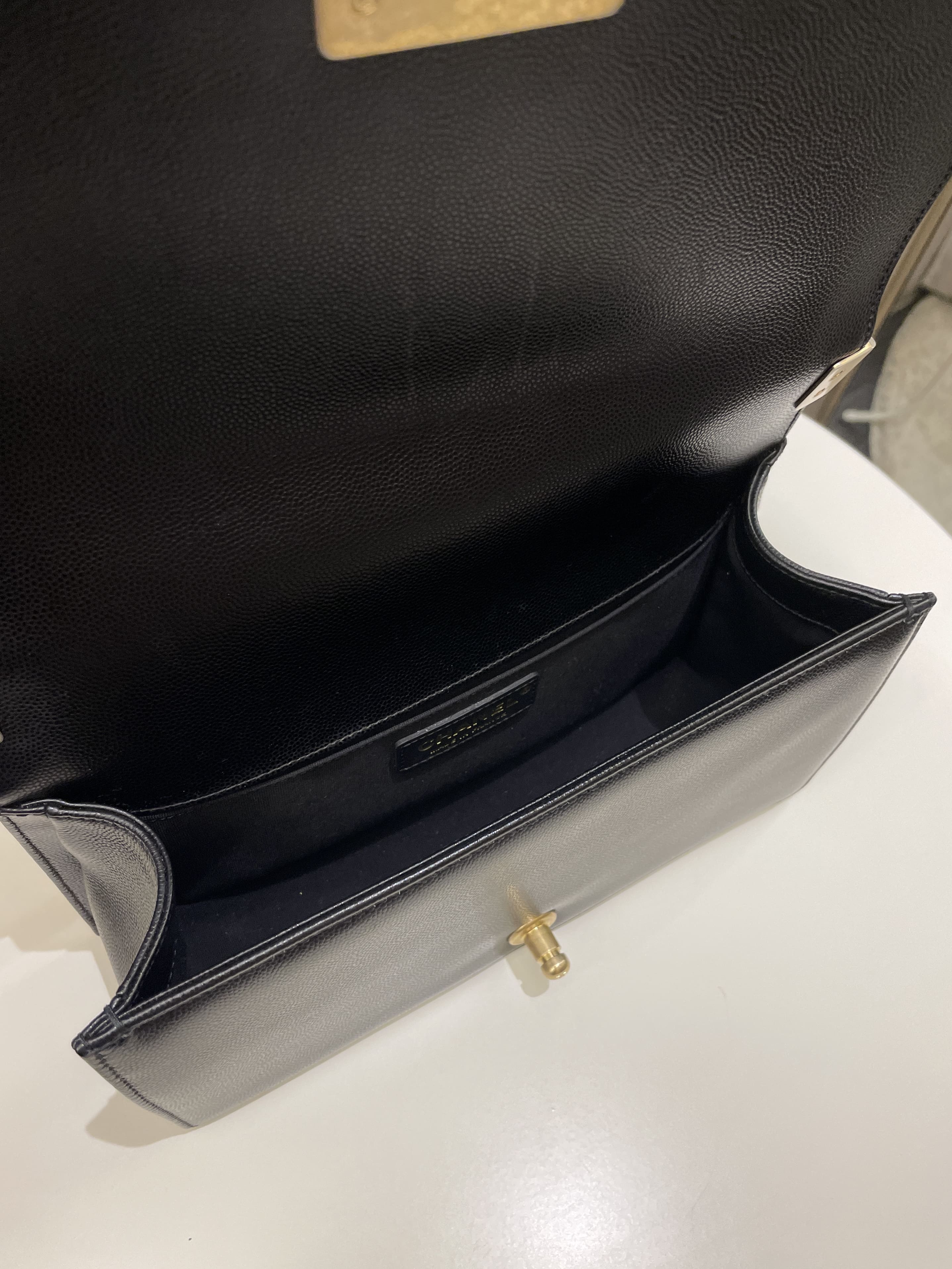 Chanel Quilted Boy Old Medium Black Caviar