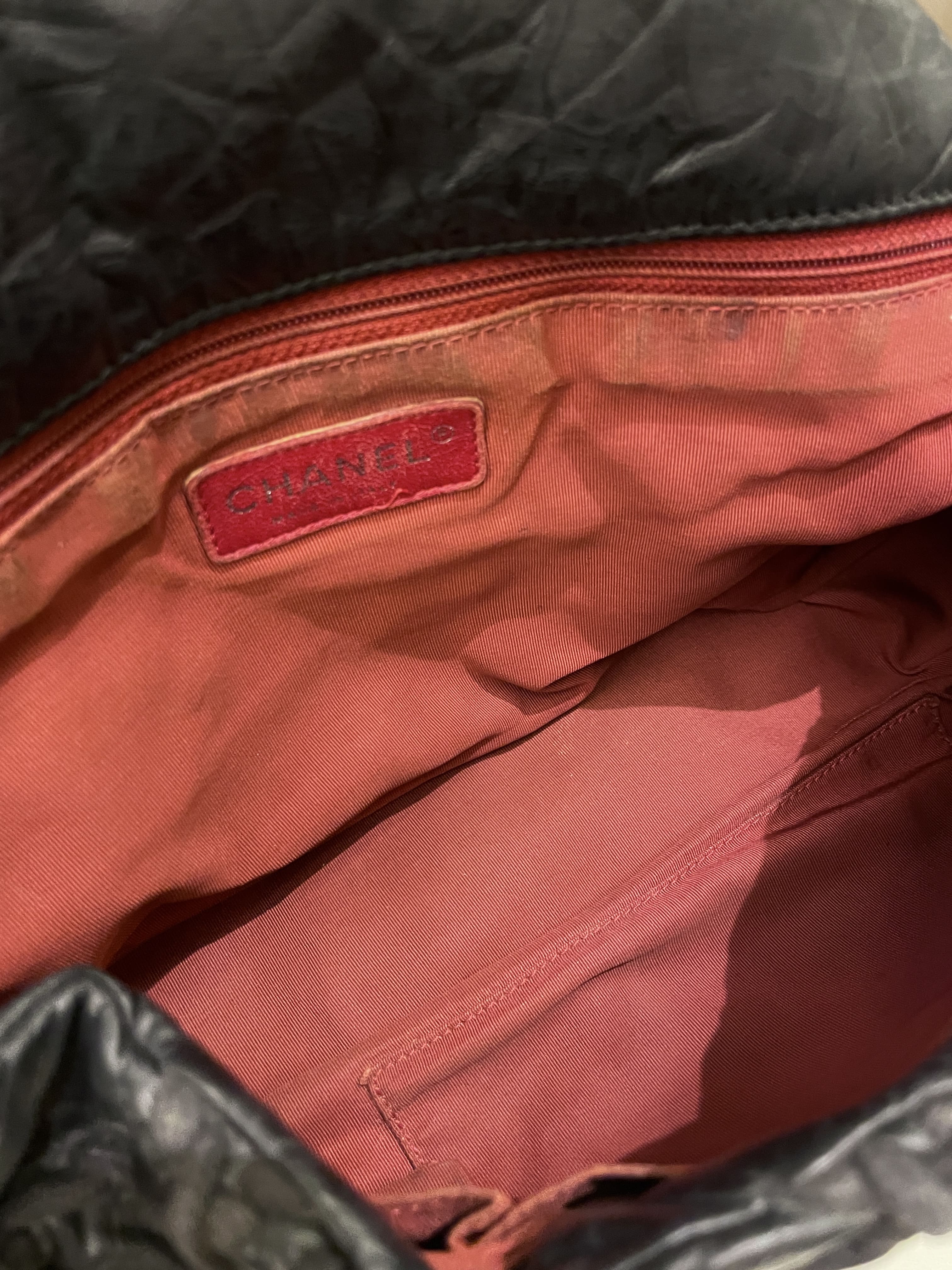Chanel Ultra Stitch Classic Flap Black Distressed Leather