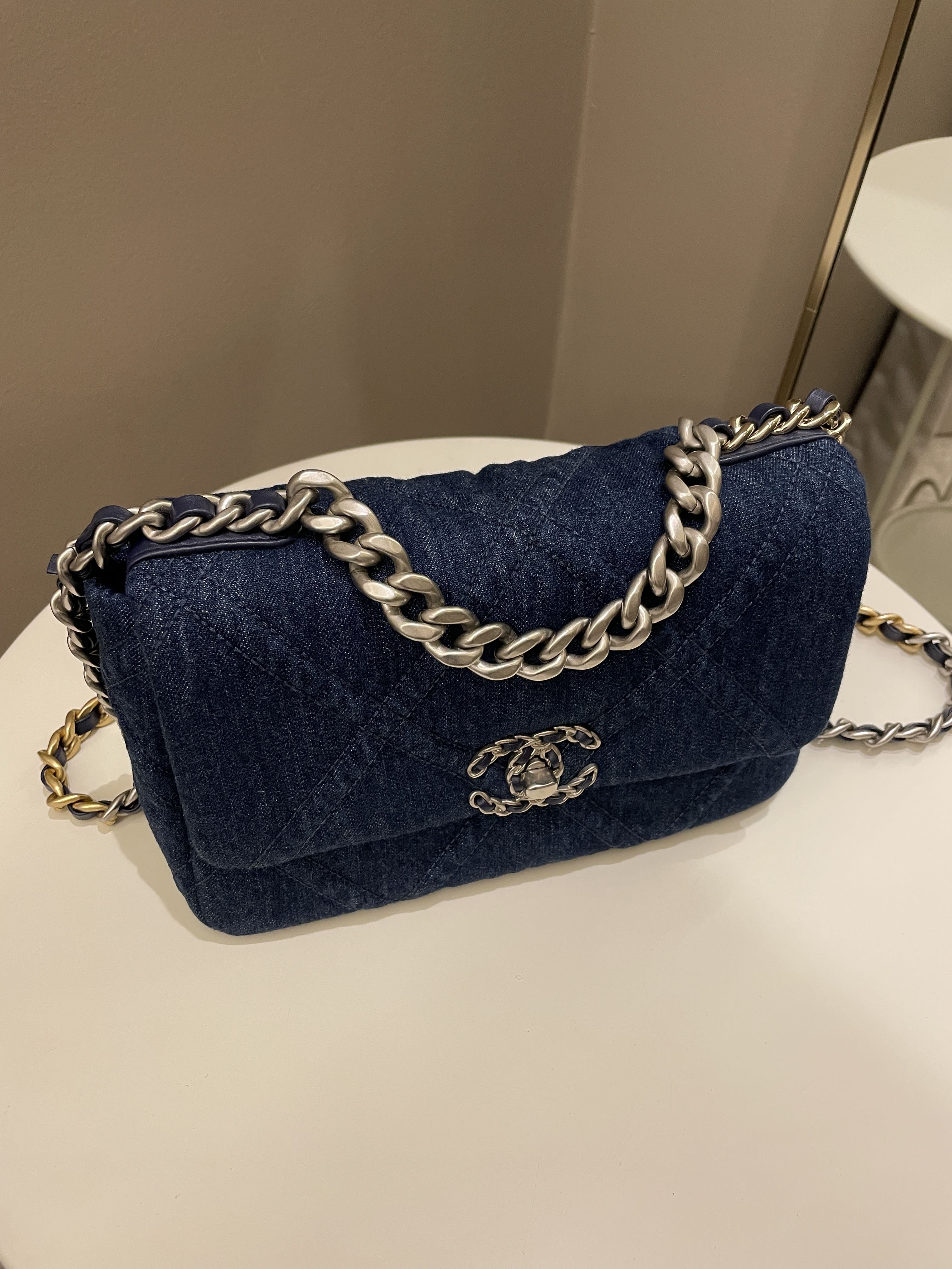 Chanel 19 Flap Bag Dark Denim