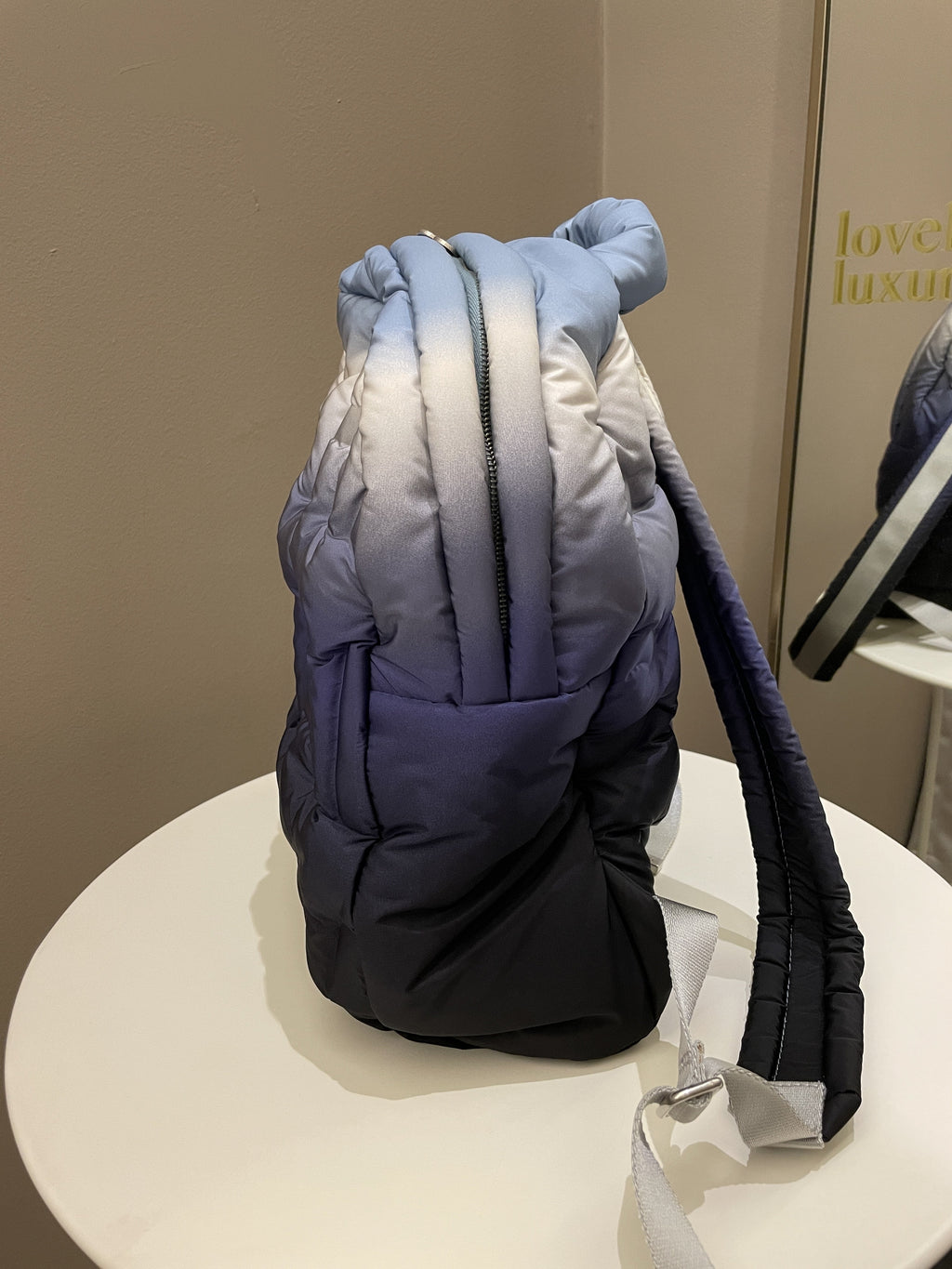 Chanel 18P Doudoune Backpack  Ombre Blue Nylon