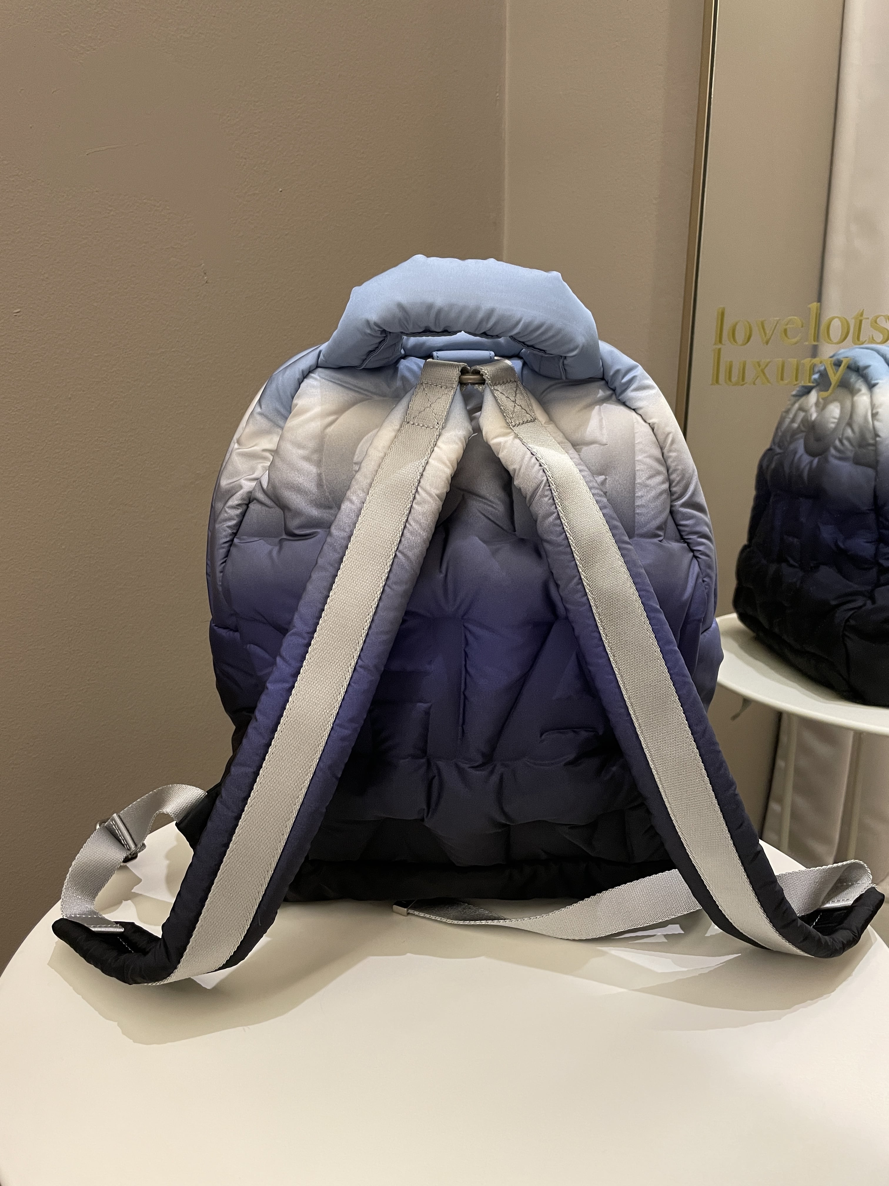 Chanel 18P Doudoune Backpack  Ombre Blue Nylon