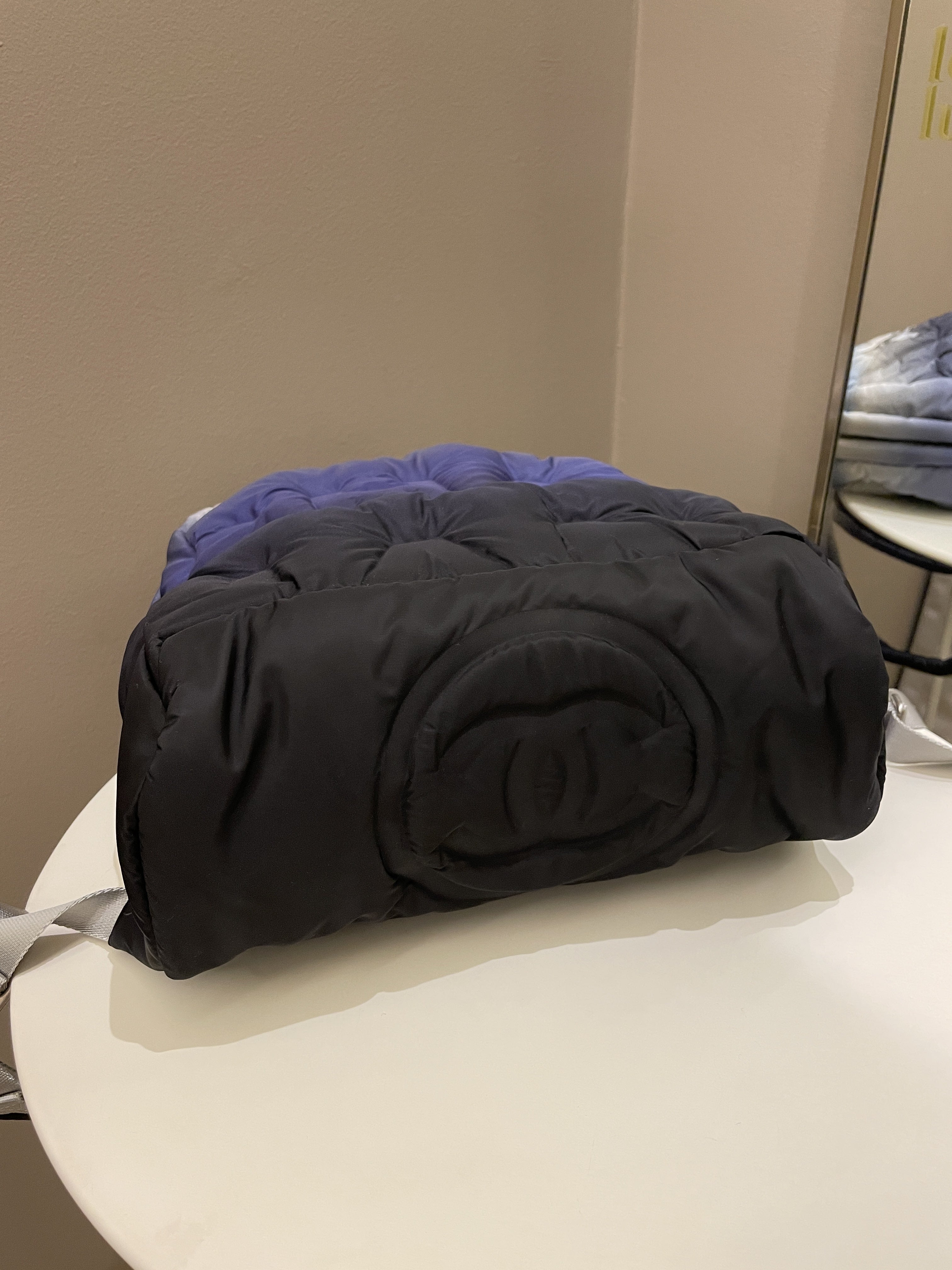 Chanel 18P Doudoune Backpack  Ombre Blue Nylon