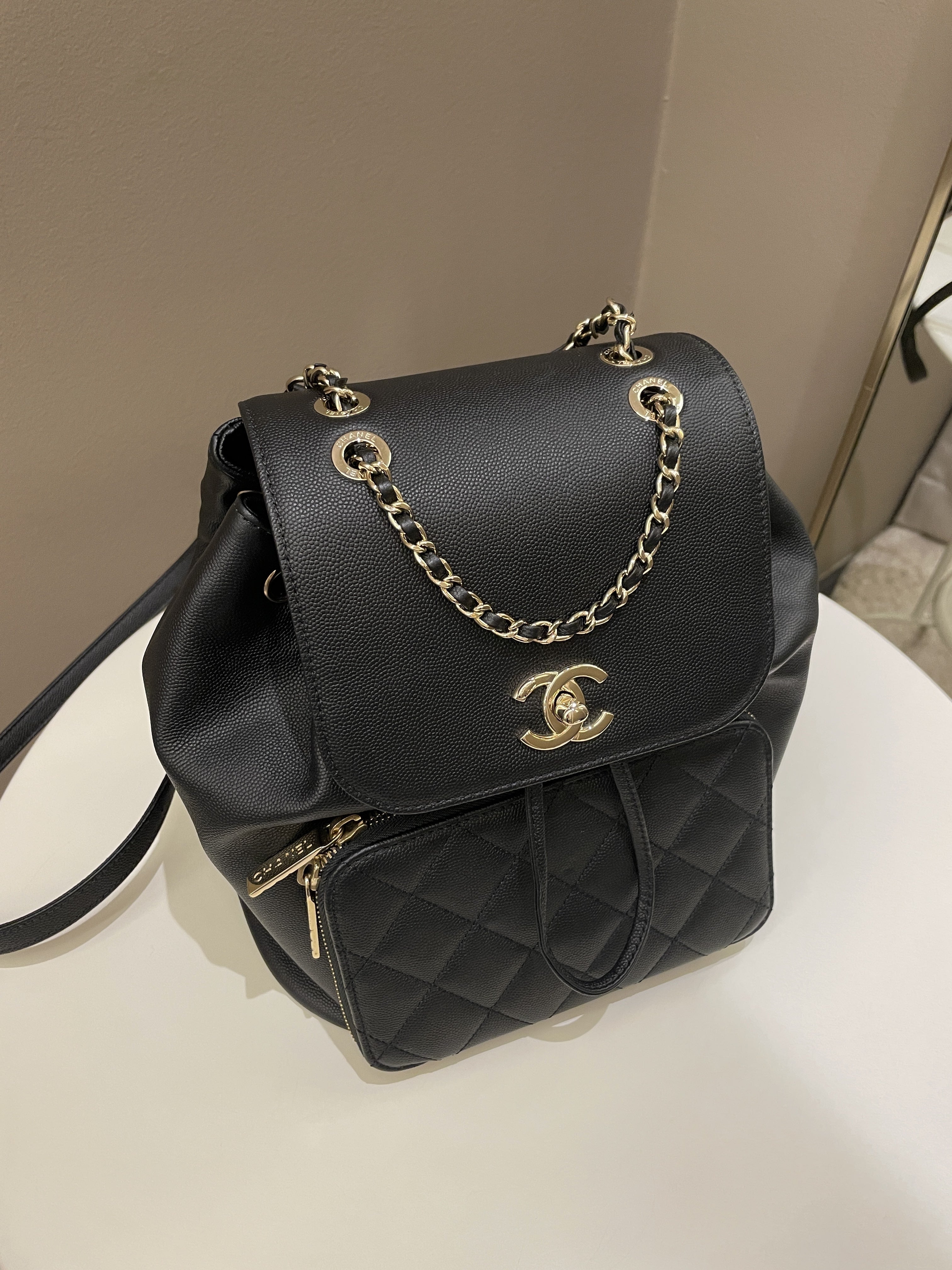 Chanel 21C Business Affinity Backpack  Black Caviar