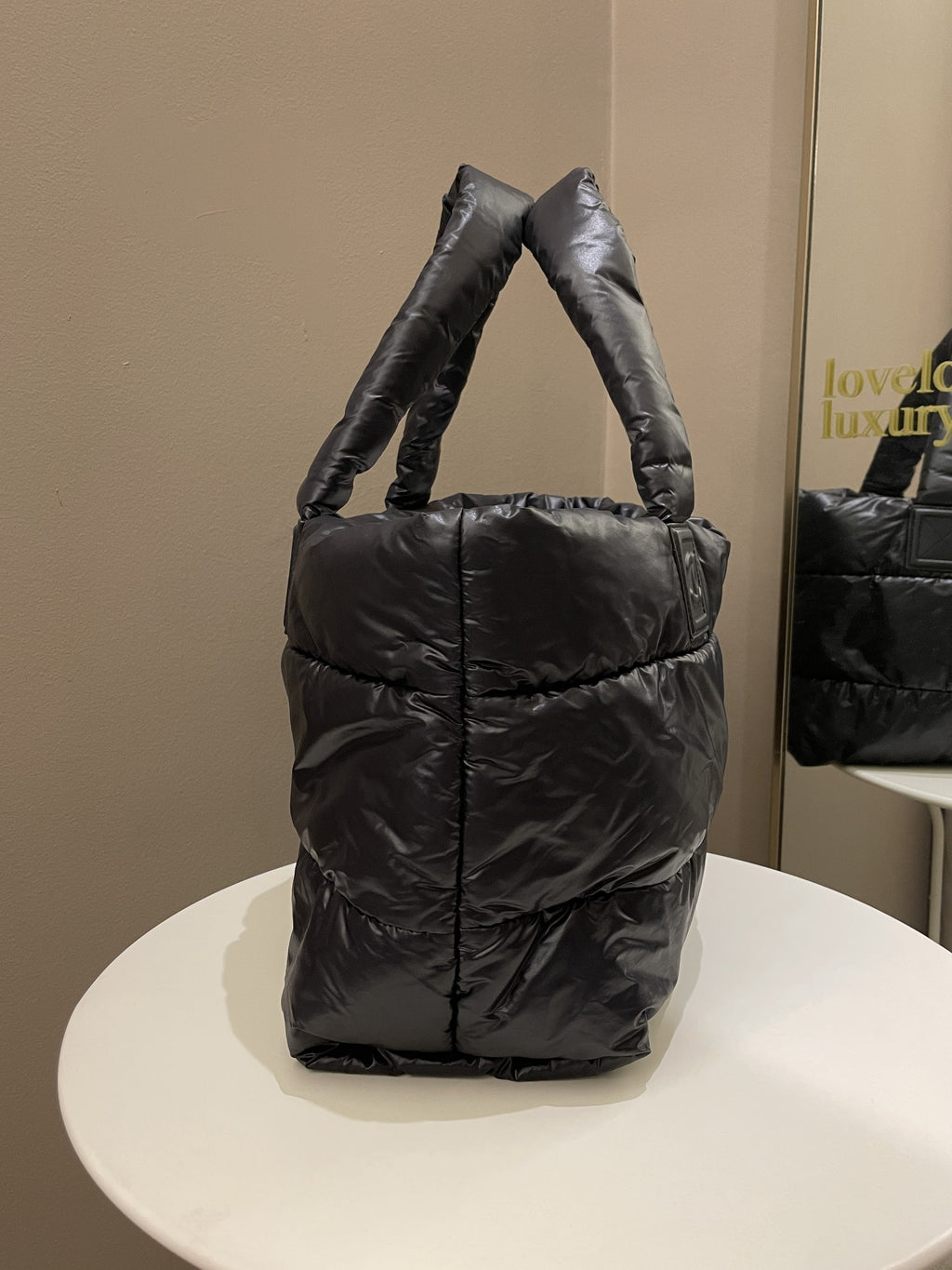 Chanel Coco Cocoon Reversible Tote Black Burgundy