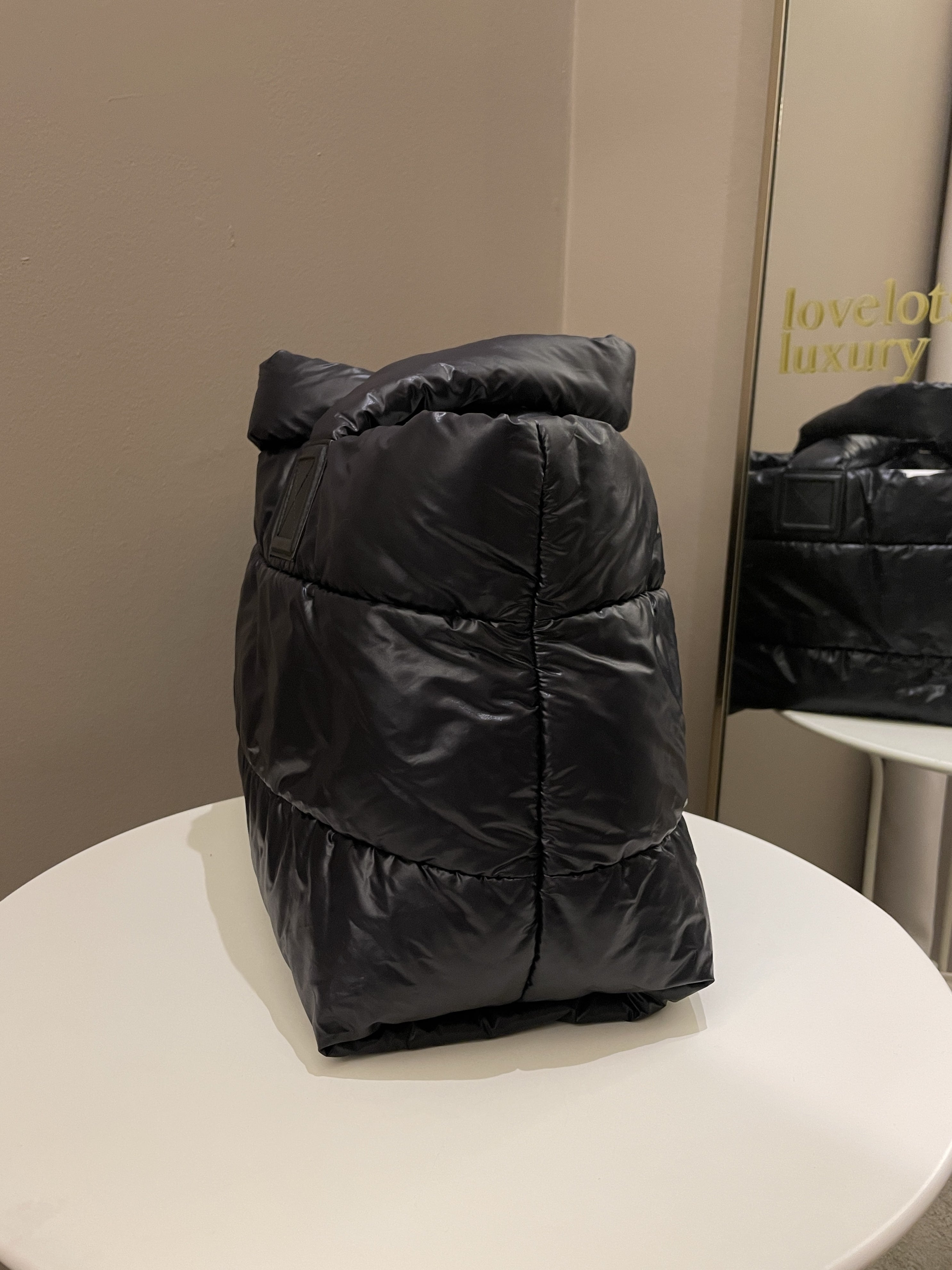 Chanel Coco Cocoon Reversible Tote Black Burgundy