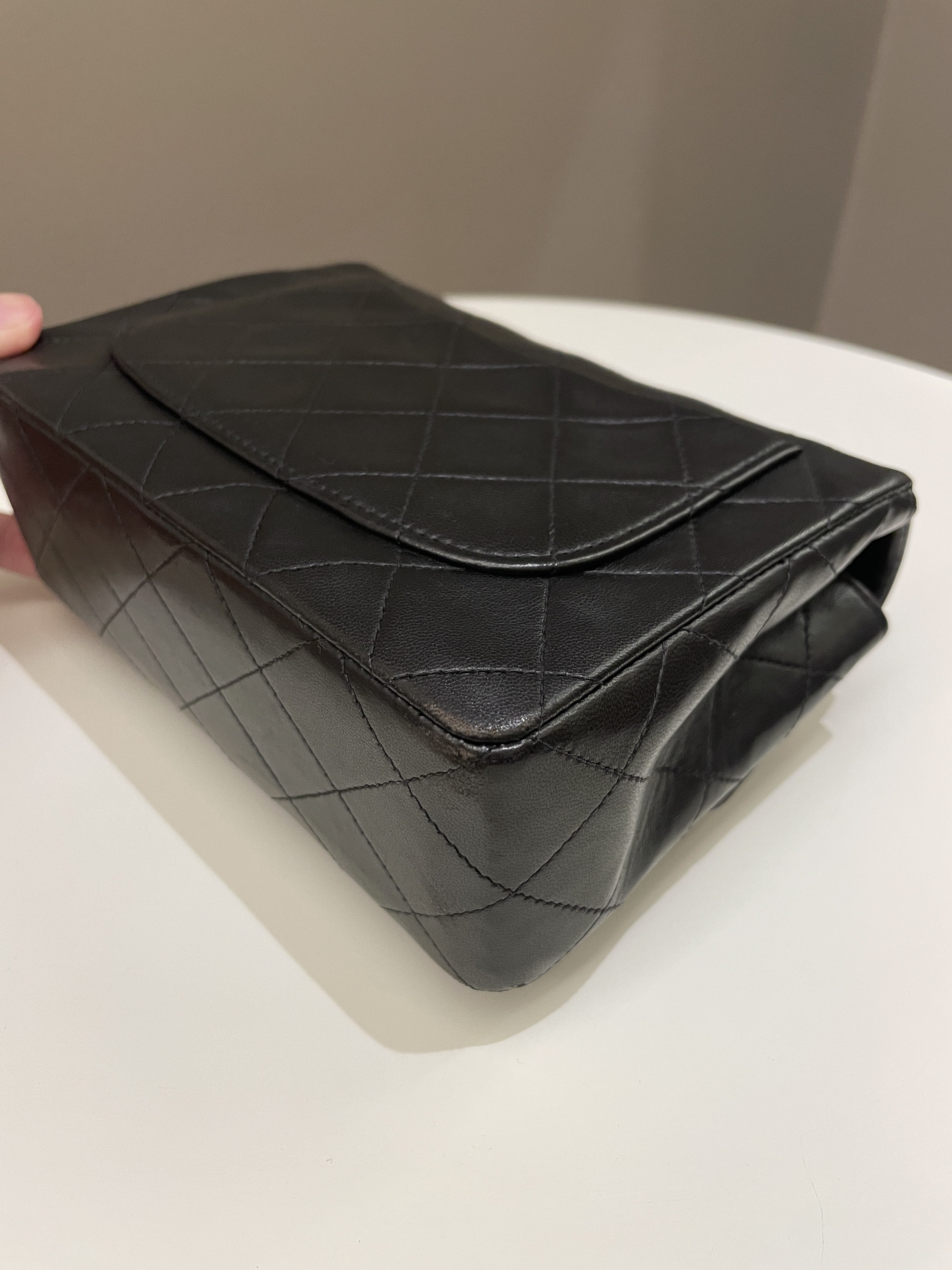 Chanel Vintage Classic Quilted Mini Square Black Lambskin