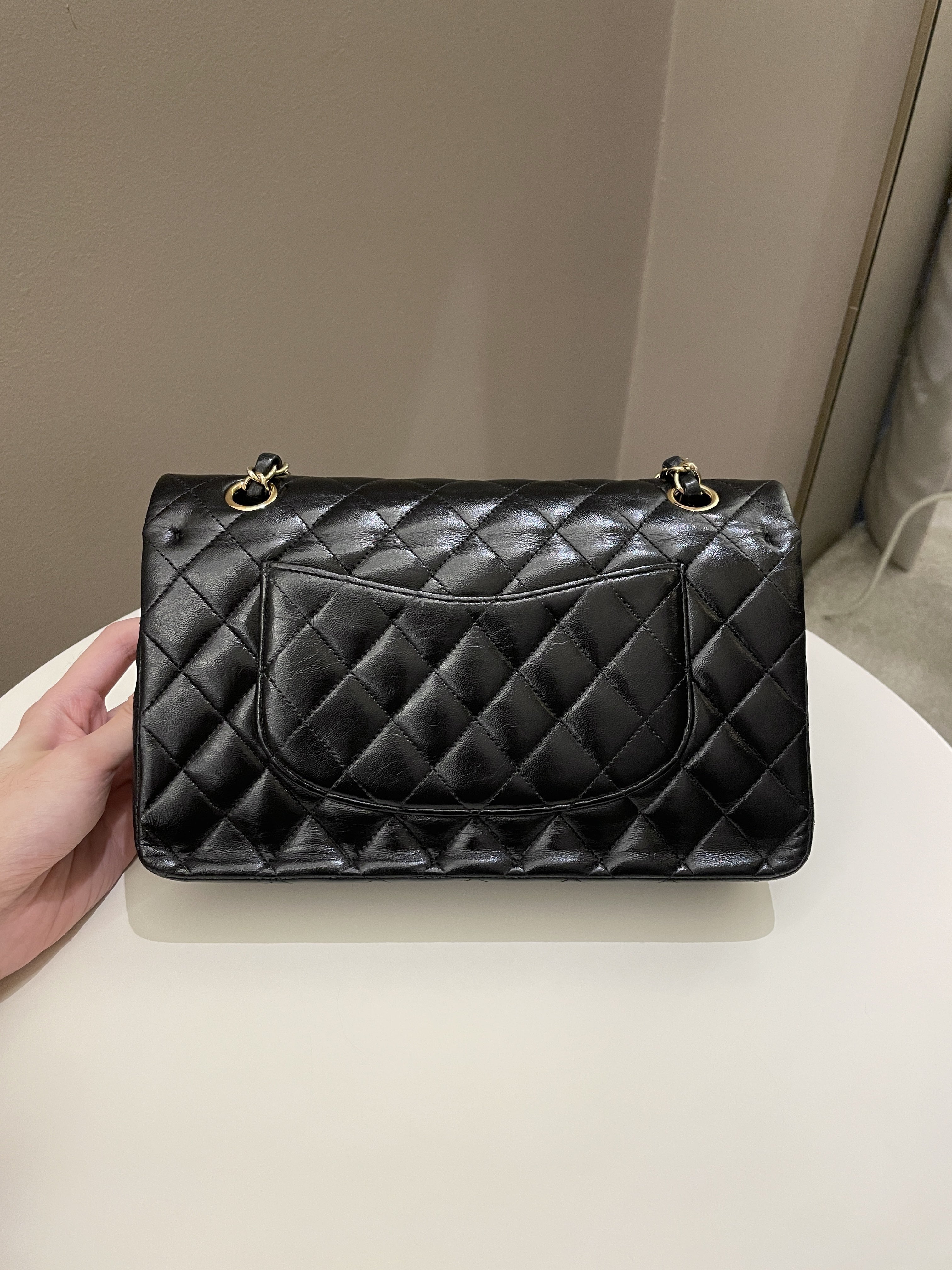 Chanel Classic Quilted Medium Double Flap Black Lambskin