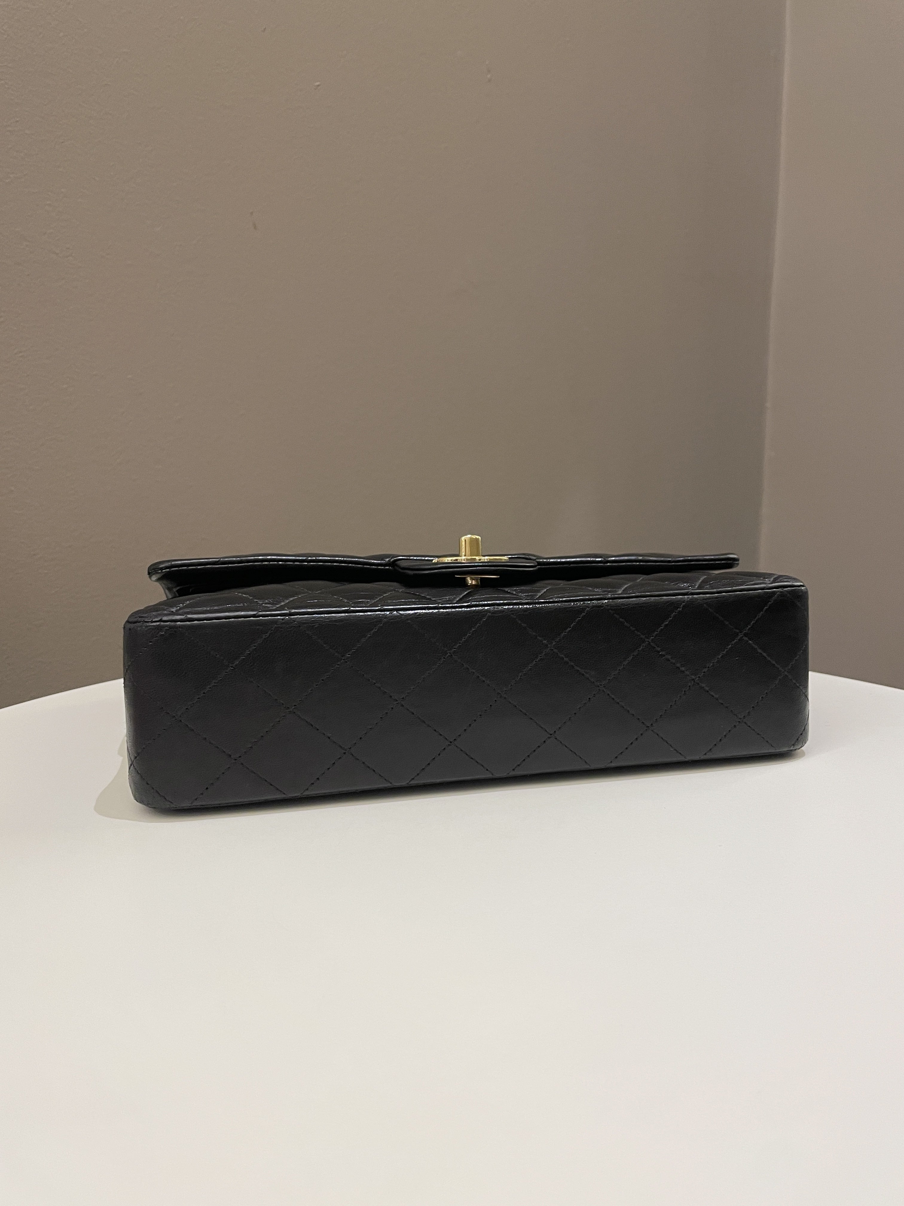 Chanel Classic Quilted Medium Double Flap Black Lambskin