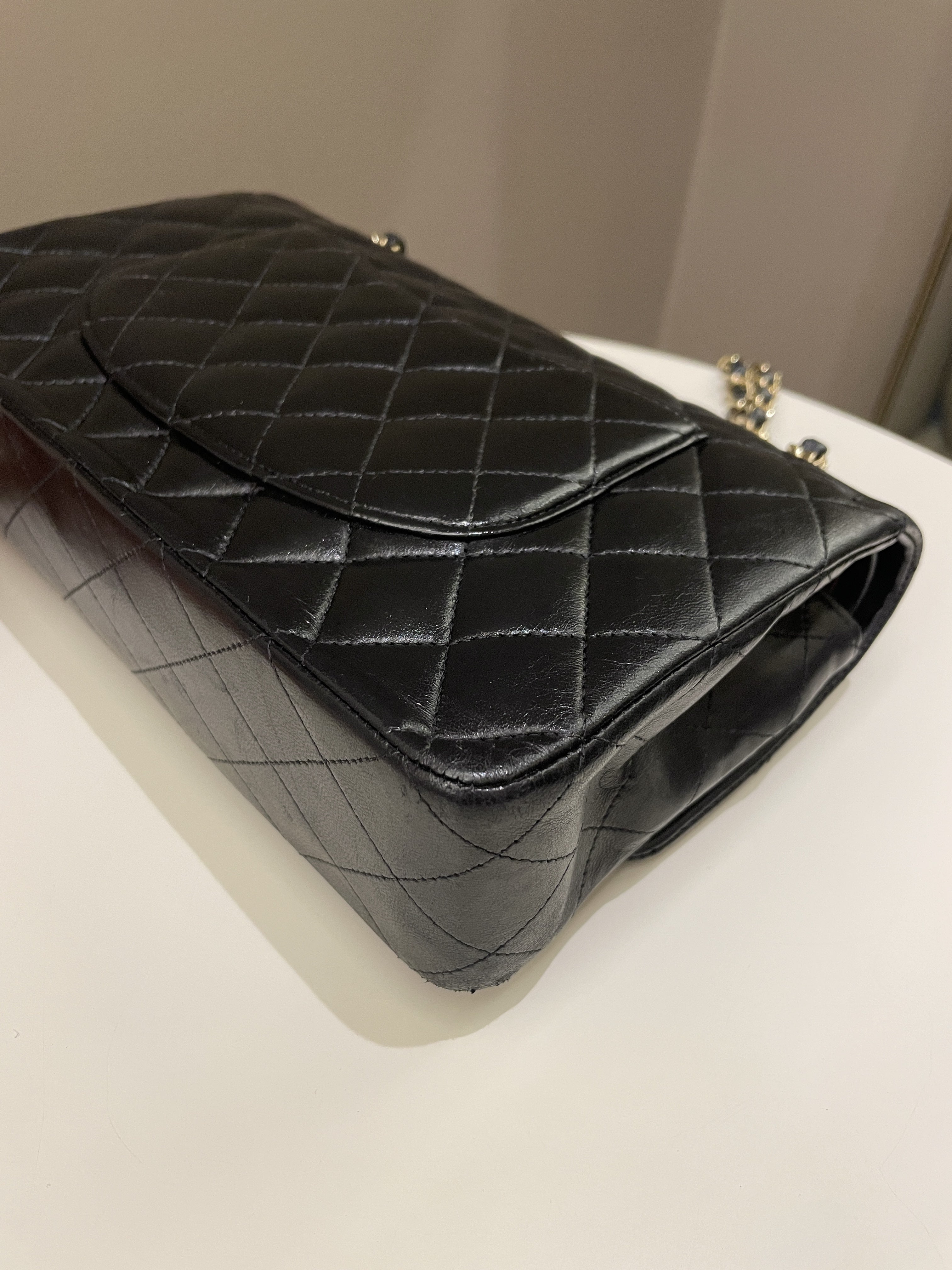 Chanel Classic Quilted Medium Double Flap Black Lambskin