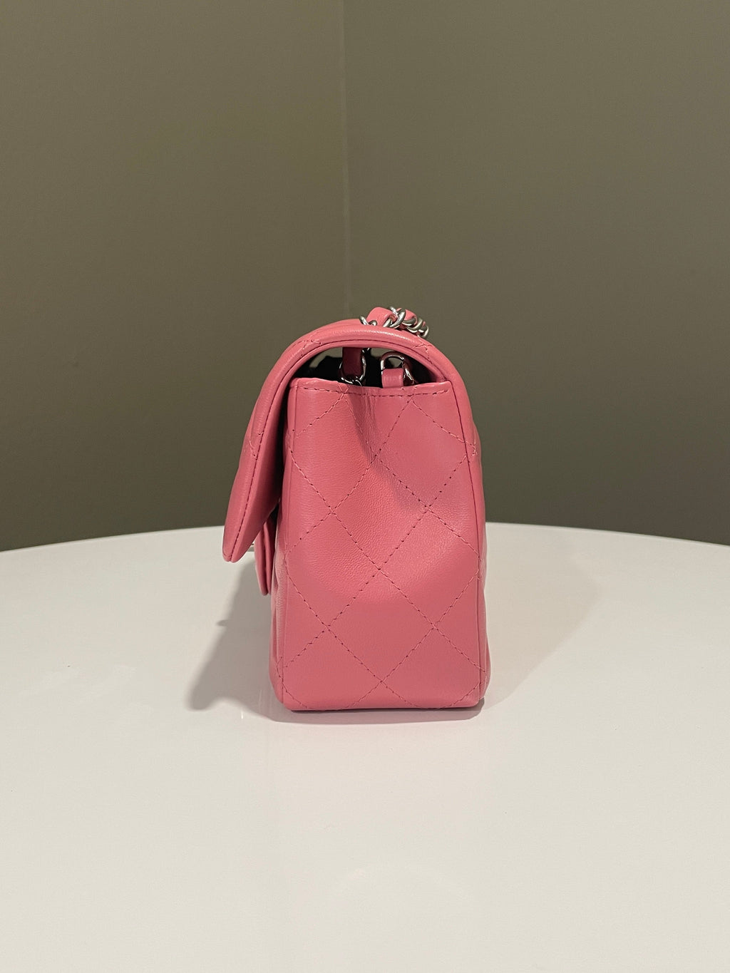 Chanel 23B Quilted Mini Rectangular Pink Lambskin