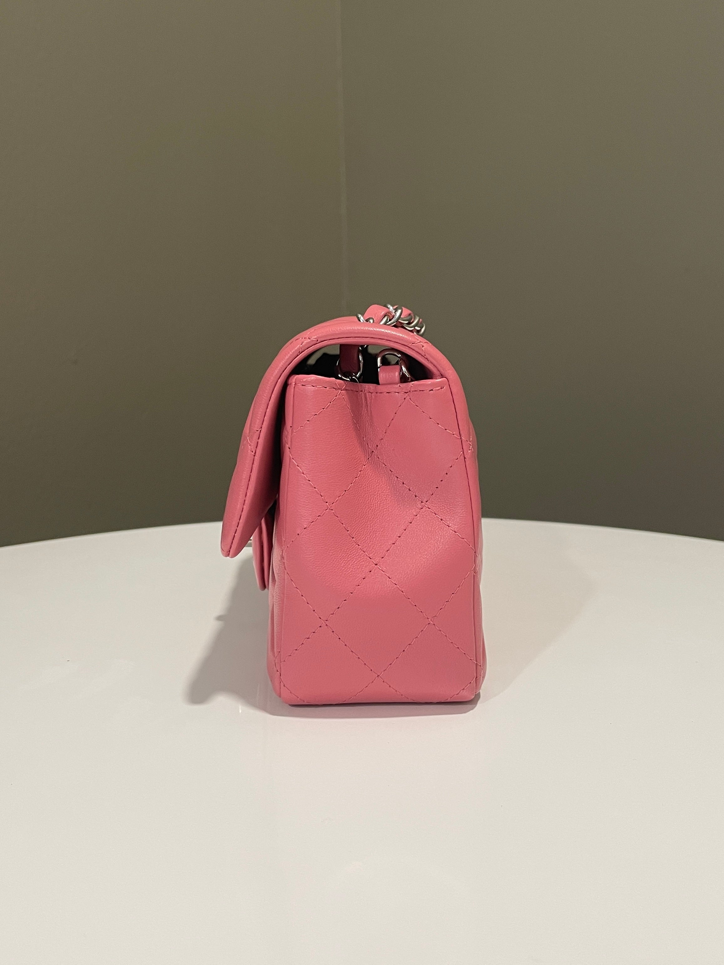 Chanel 23B Quilted Mini Rectangular Pink Lambskin