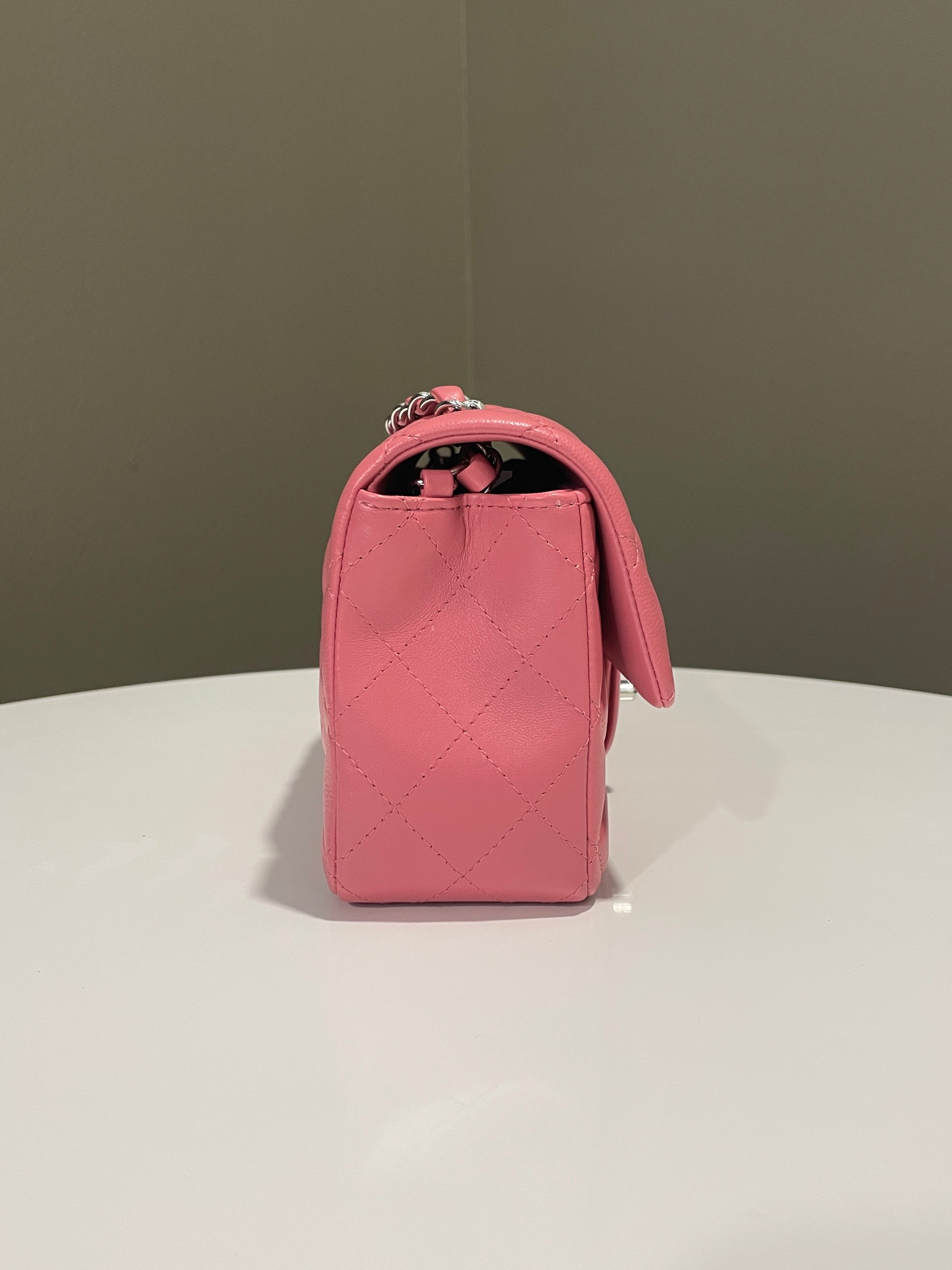 Chanel 23B Quilted Mini Rectangular Pink Lambskin