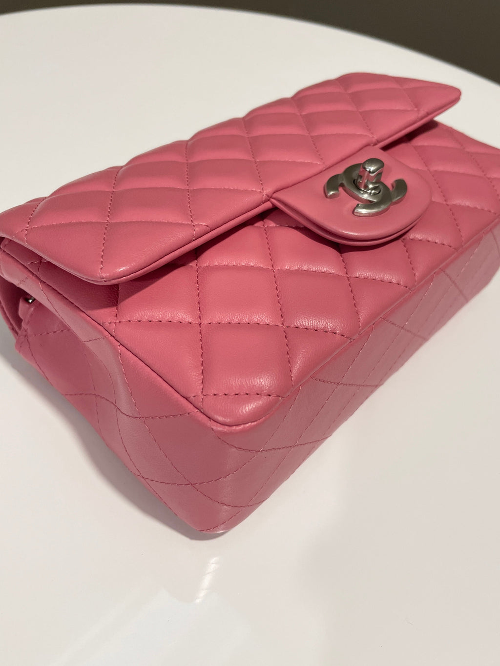Chanel 23B Quilted Mini Rectangular Pink Lambskin
