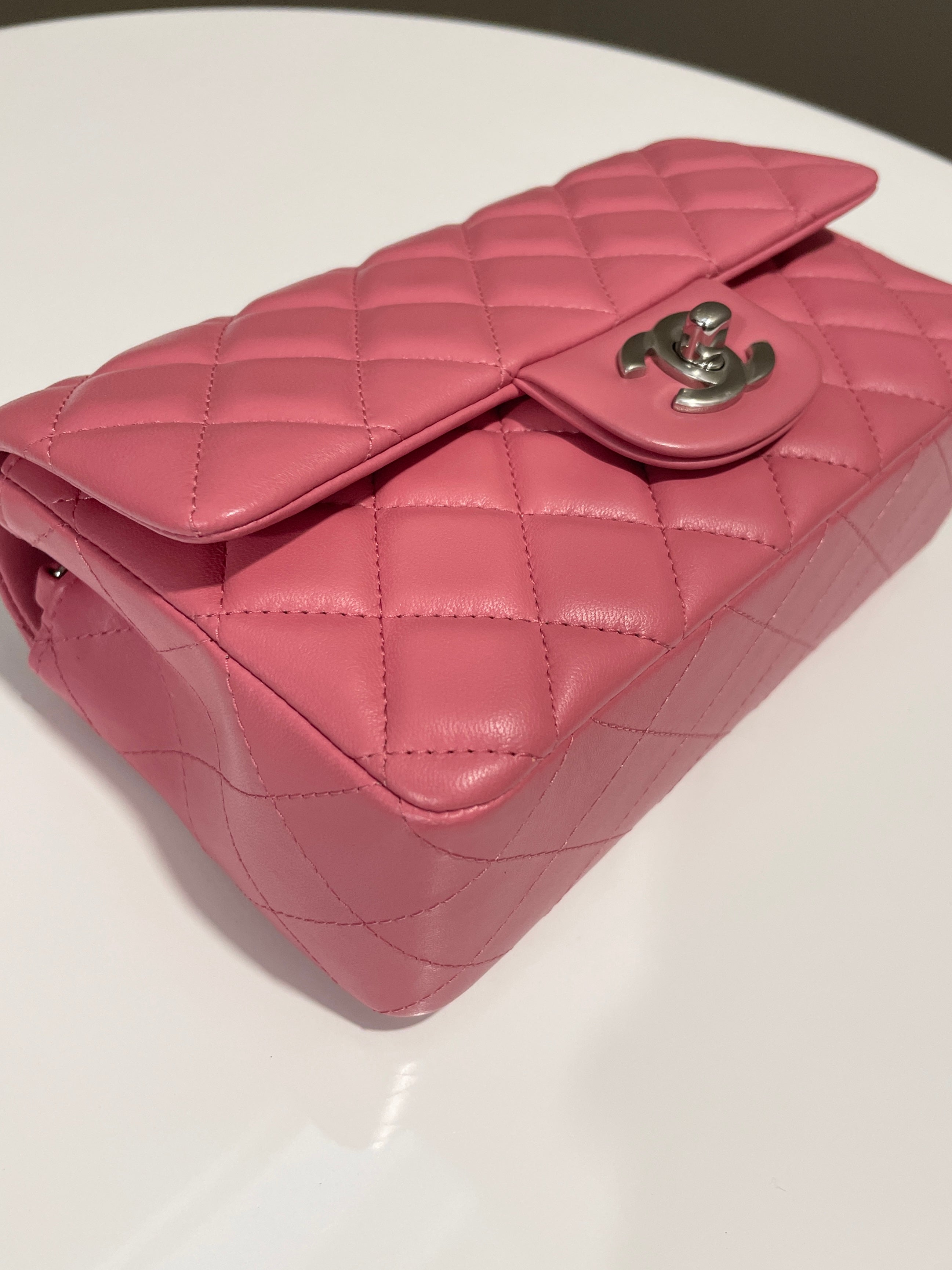Chanel 23B Quilted Mini Rectangular Pink Lambskin