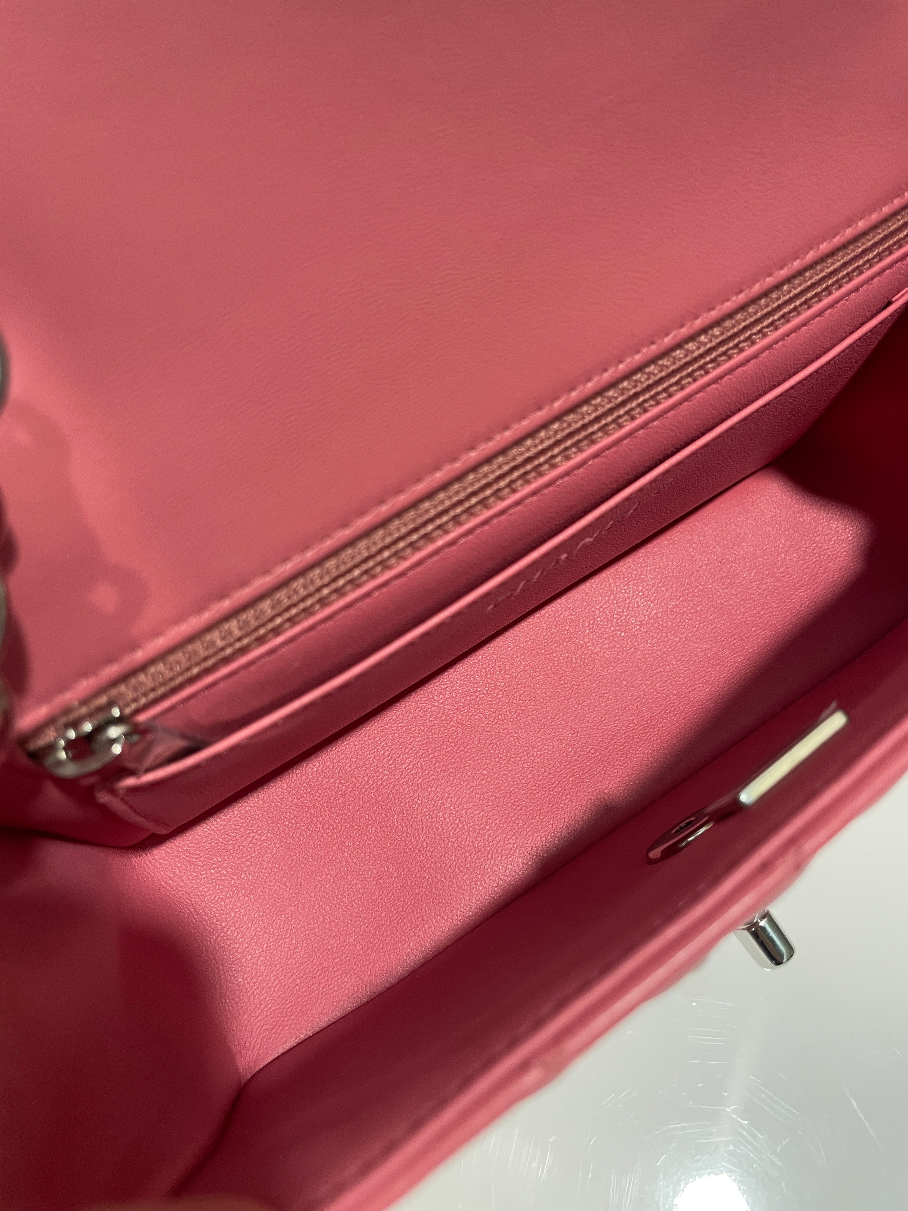 Chanel 23B Quilted Mini Rectangular Pink Lambskin