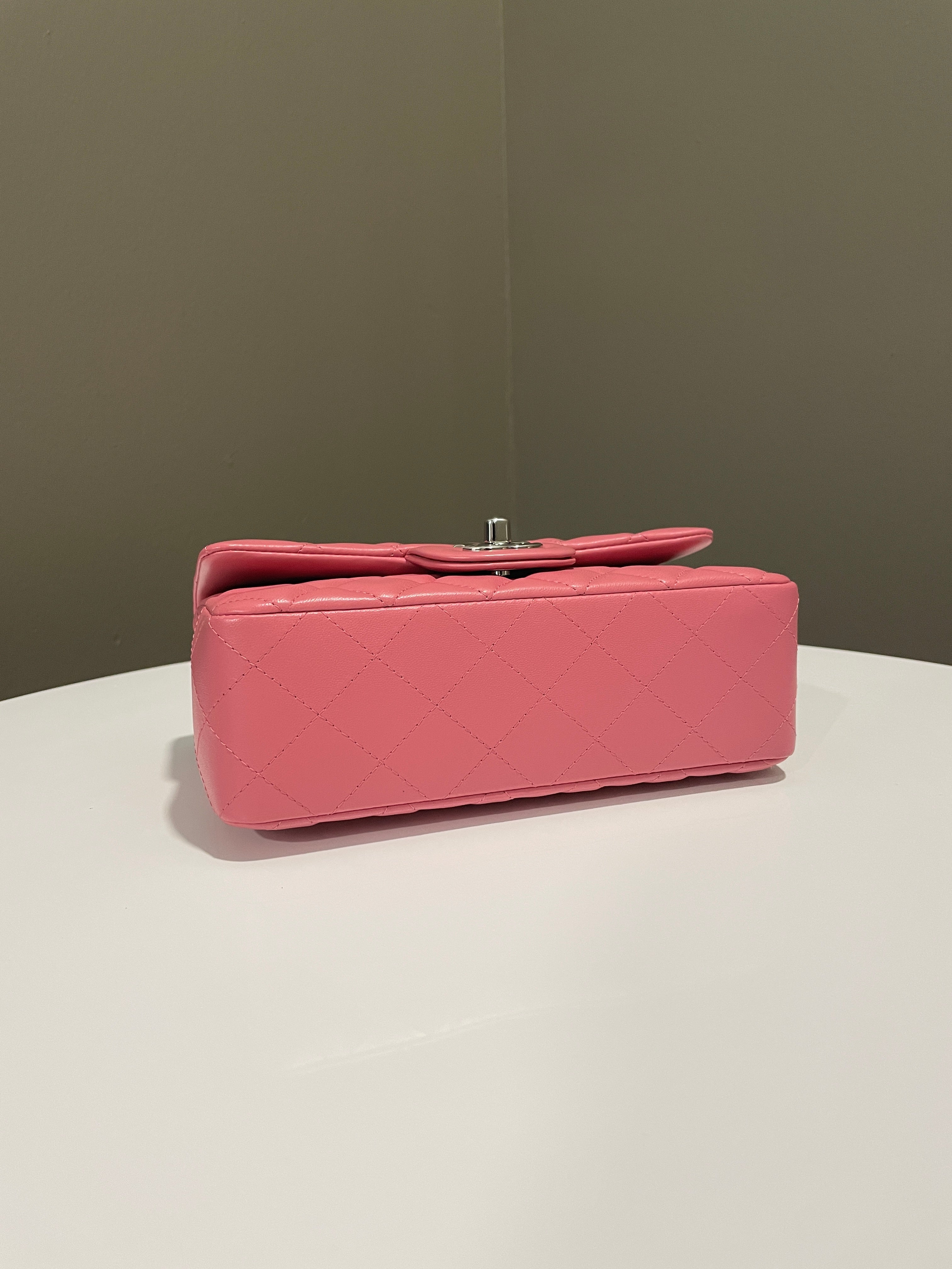 Chanel 23B Quilted Mini Rectangular Pink Lambskin