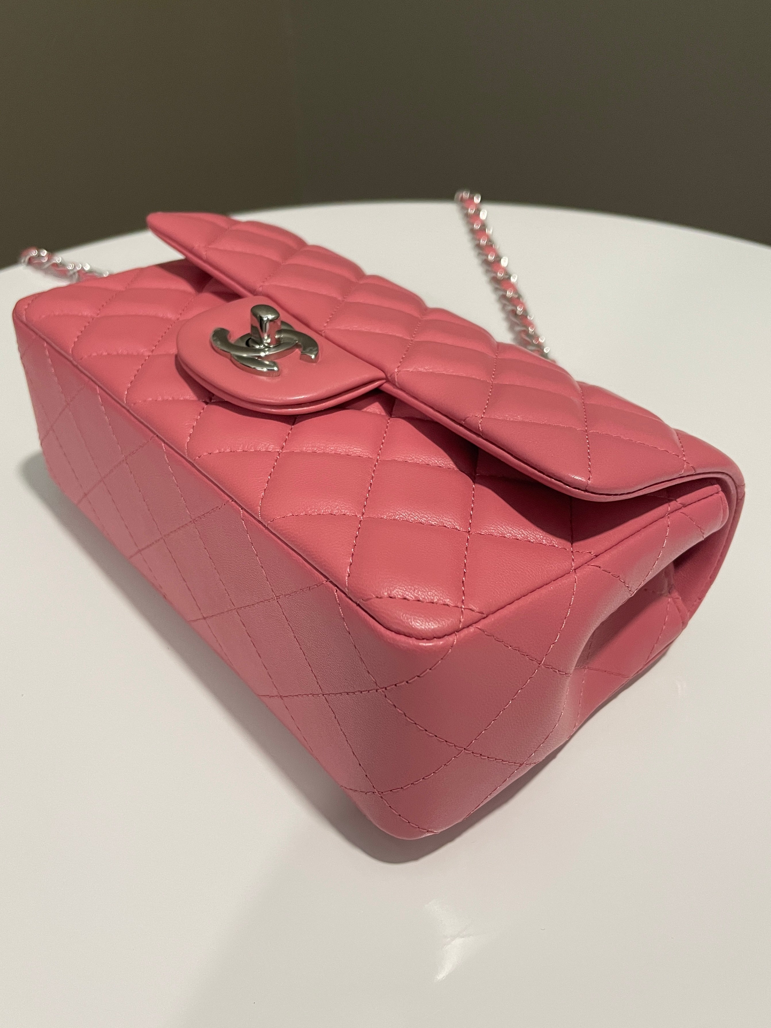 Chanel 23B Quilted Mini Rectangular Pink Lambskin