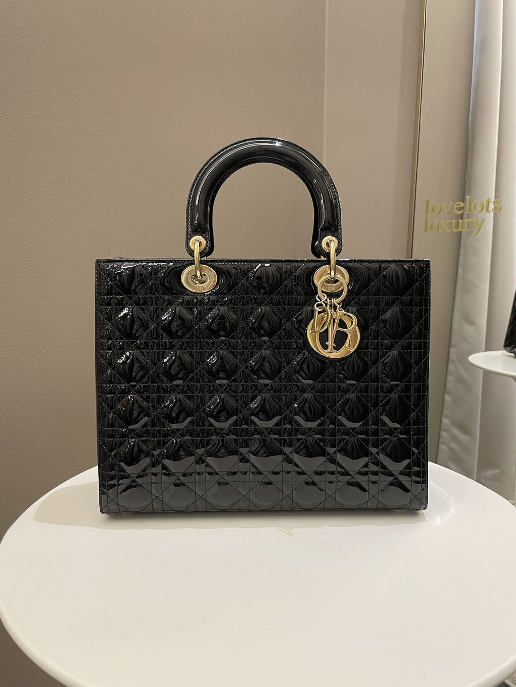 Dior Classic Lady Dior Black Patent