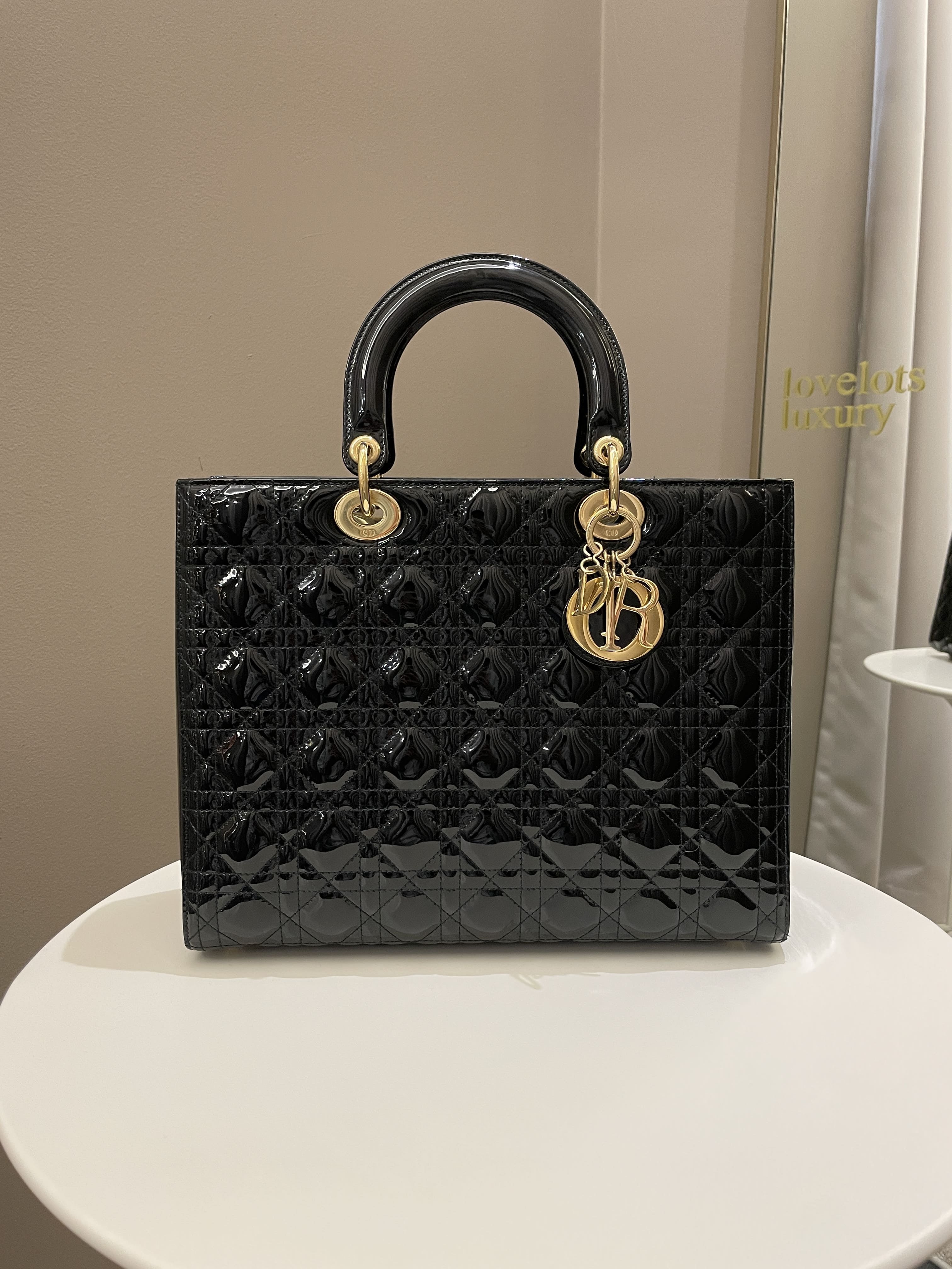 Dior Classic Lady Dior Black Patent