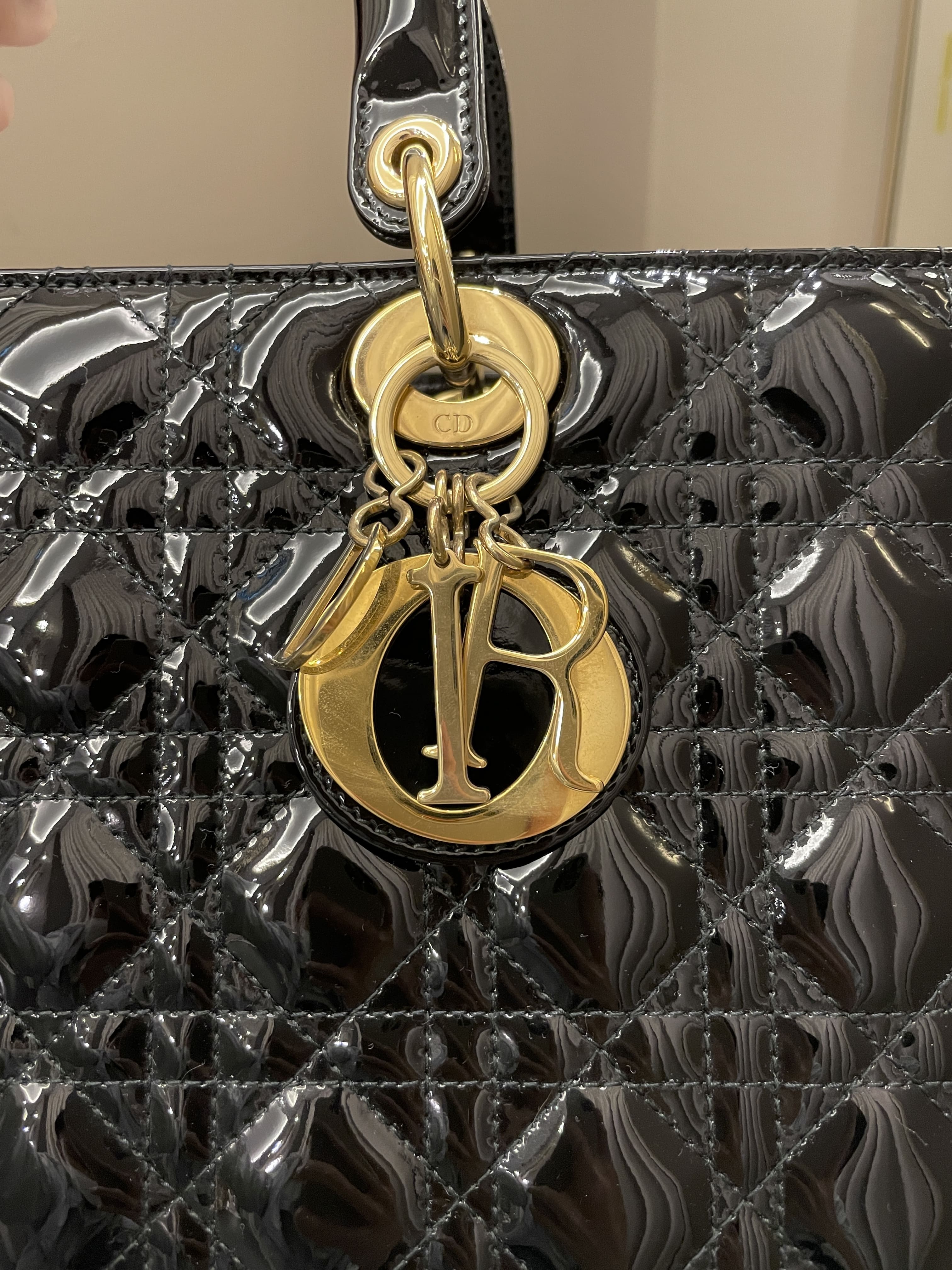 Dior Classic Lady Dior Black Patent