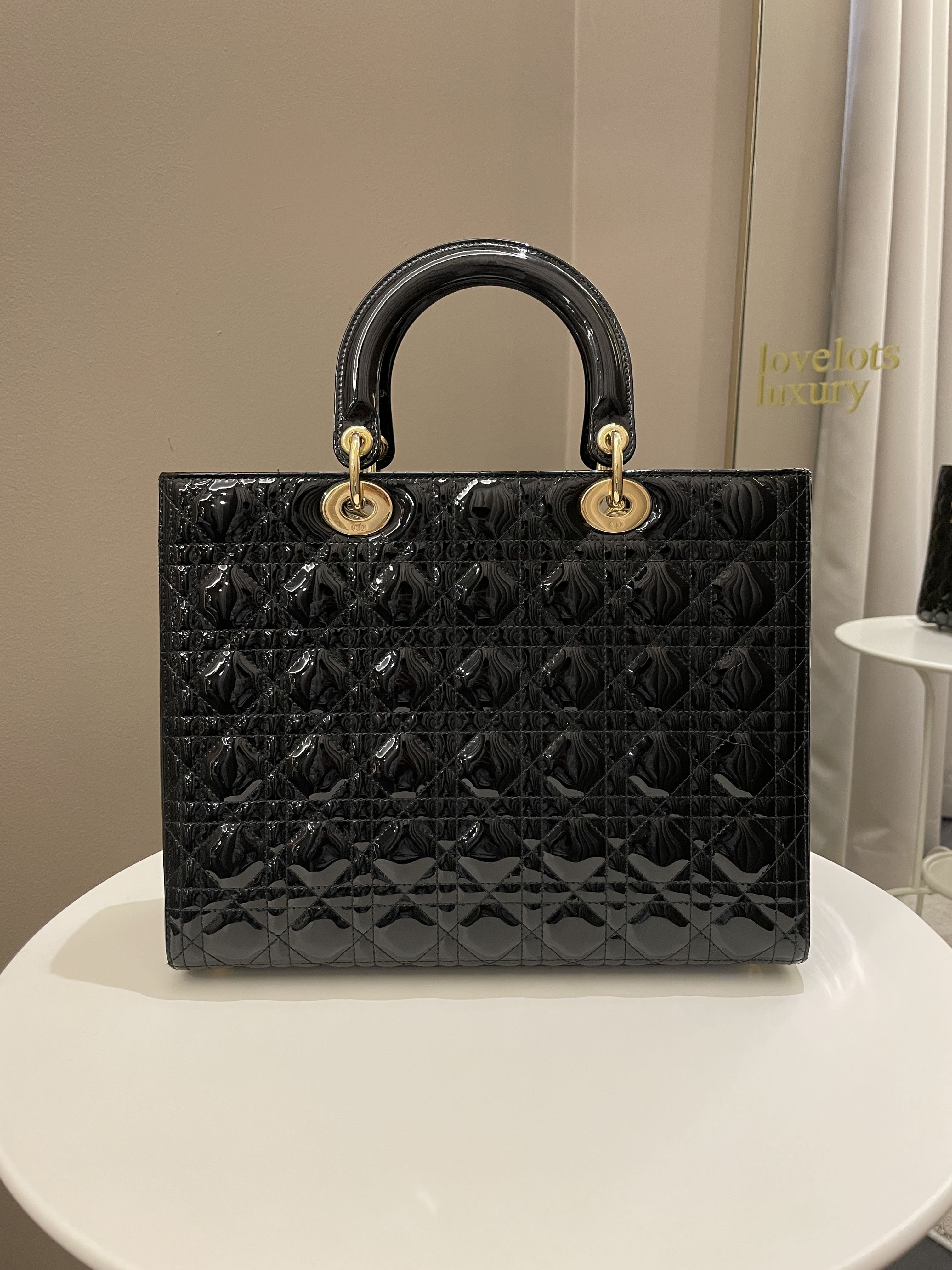 Dior Classic Lady Dior Black Patent