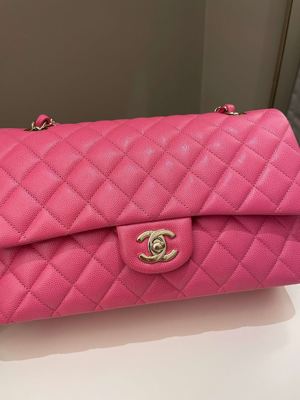Chanel Classic Quilted Medium Double Flap Bubblegum Pink Caviar
