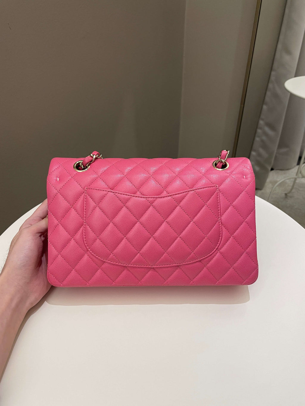 Chanel Classic Quilted Medium Double Flap Bubblegum Pink Caviar