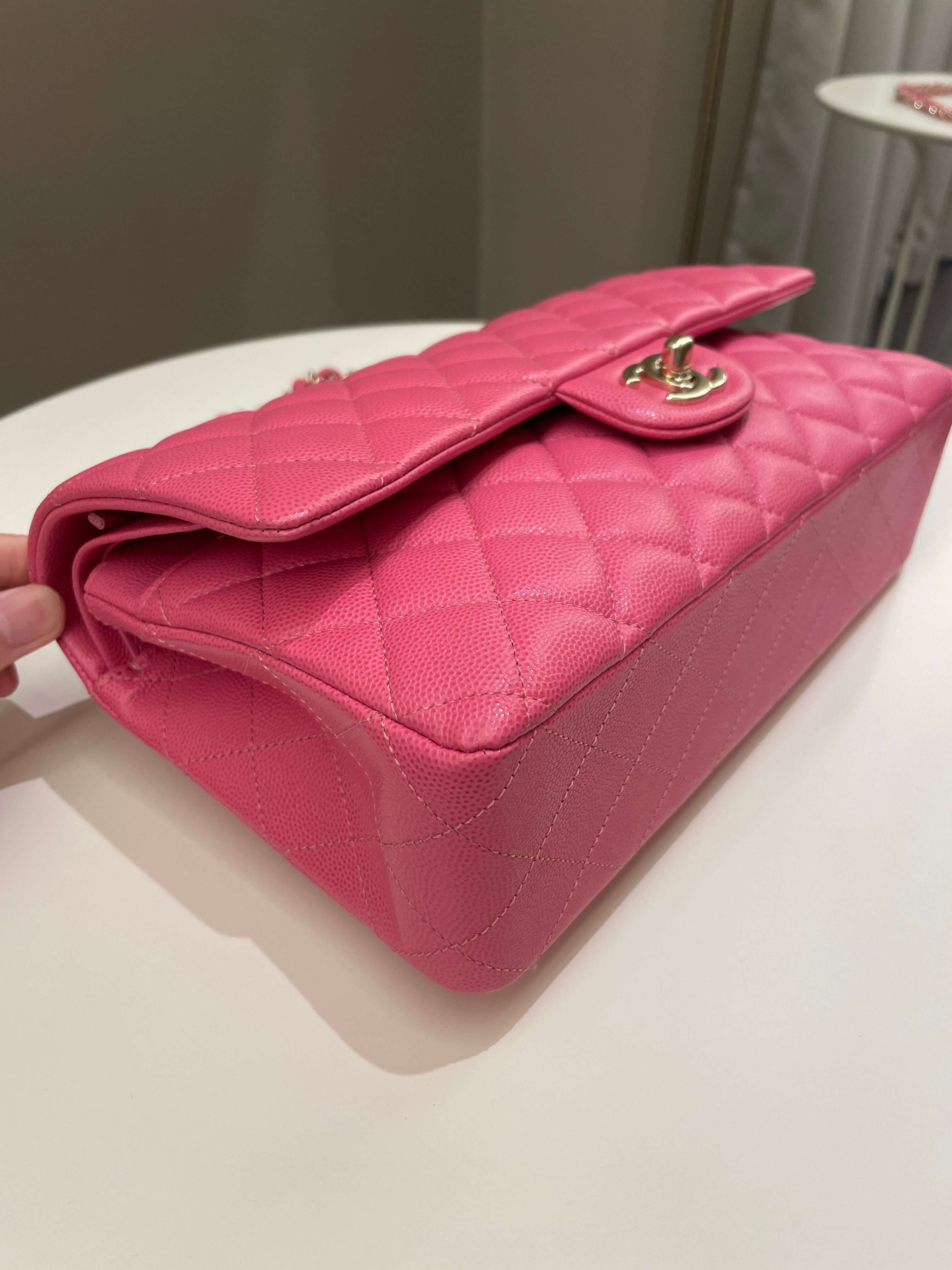 Chanel Classic Quilted Medium Double Flap Bubblegum Pink Caviar