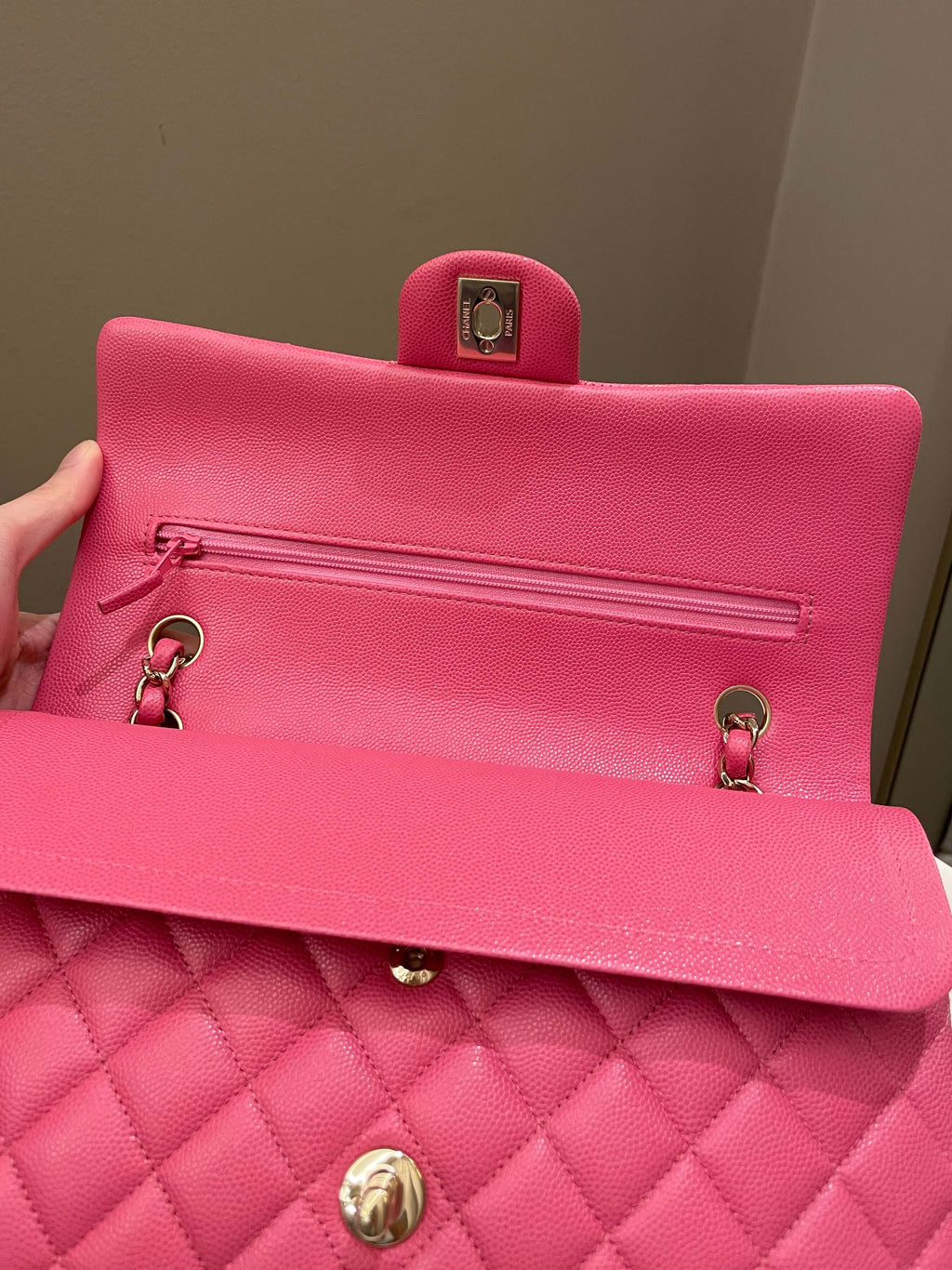 Chanel Classic Quilted Medium Double Flap Bubblegum Pink Caviar