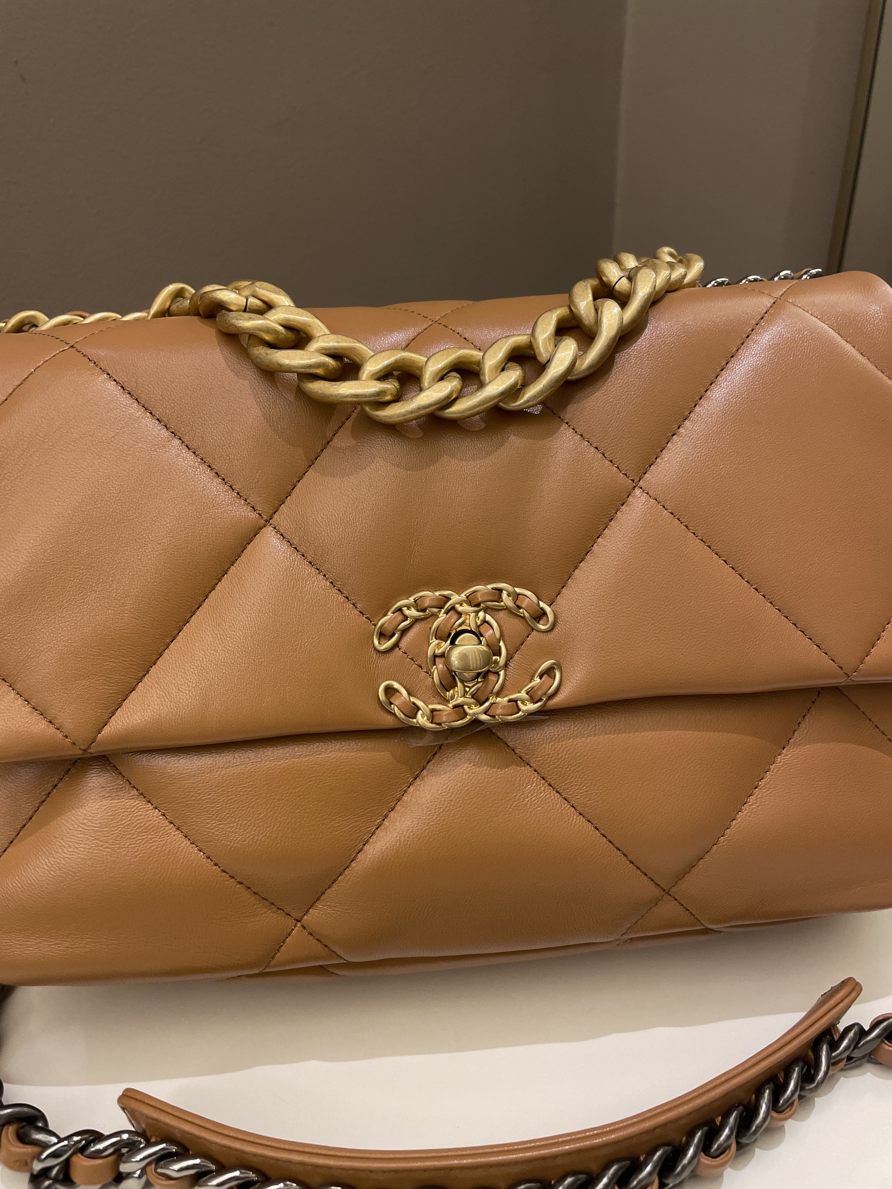 Chanel 19 Flap Bag Caramel Lambskin