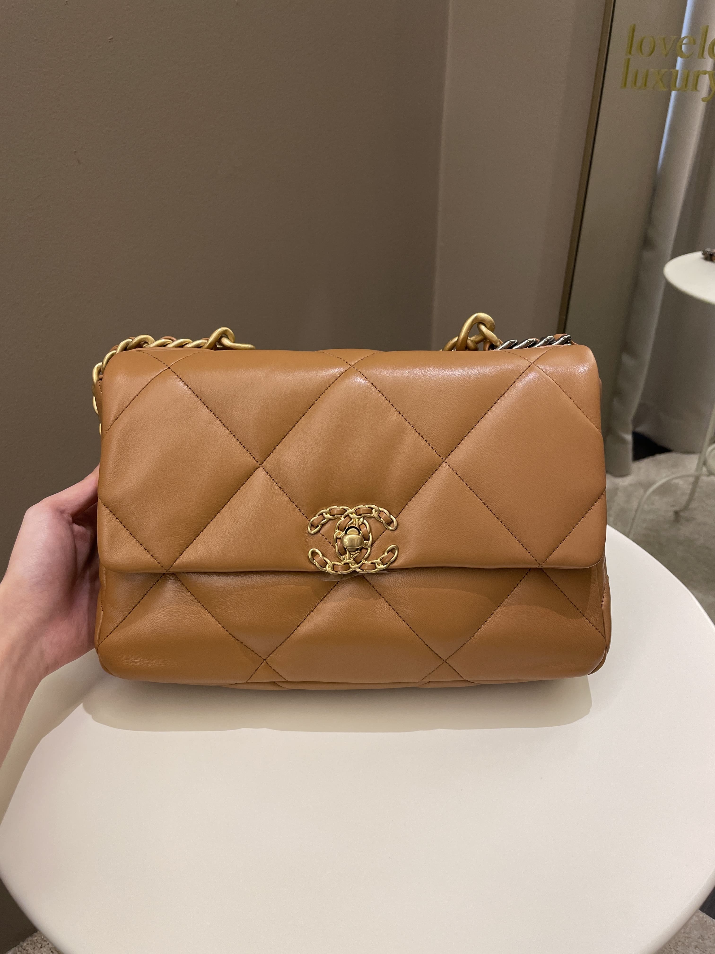 Chanel 19 Flap Bag Caramel Lambskin