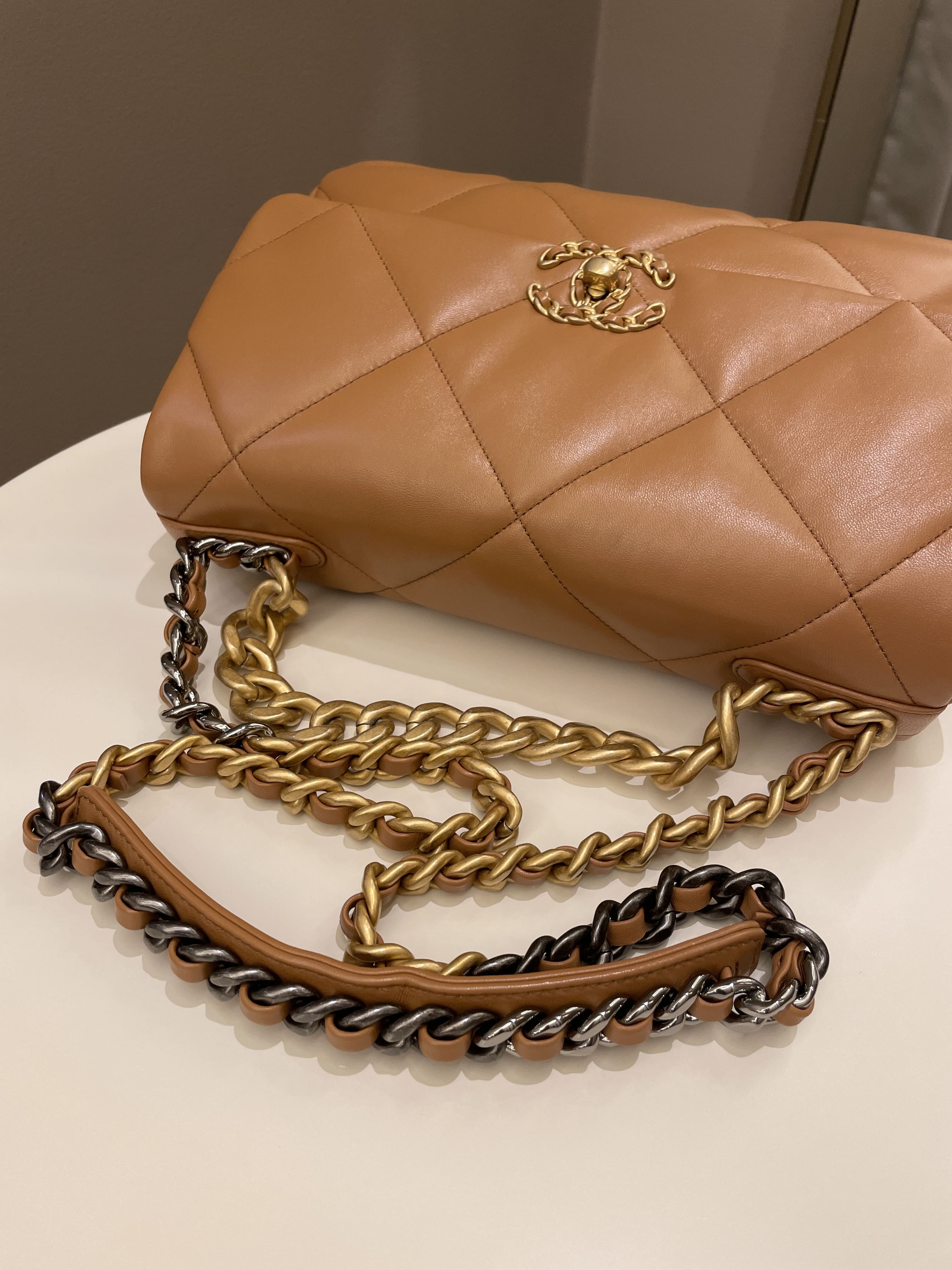 Chanel 19 Flap Bag Caramel Lambskin