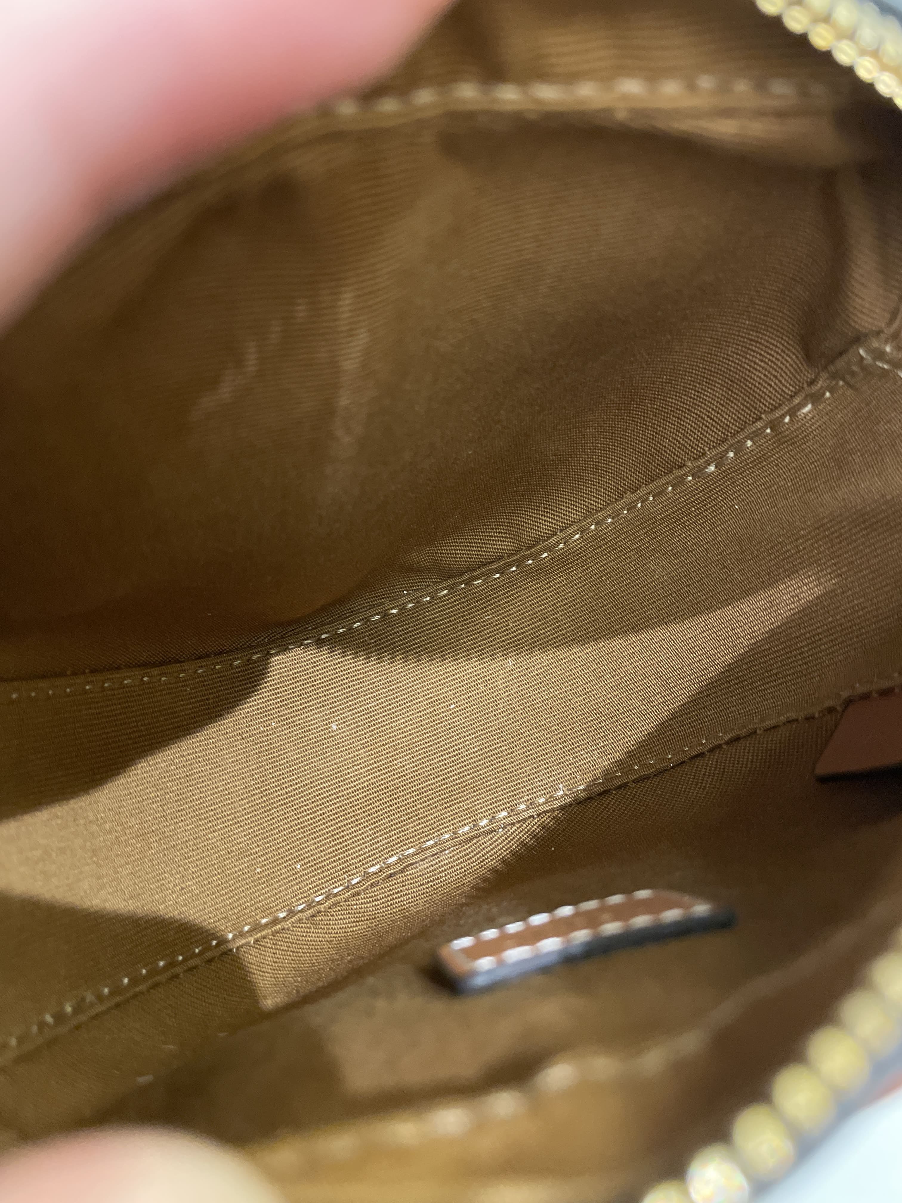 Celine Heart Triomphe Bag Tan Canvas/ Calfskin