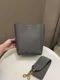 Celine Sangle Bucket Bag Grey Grainy Calfskin