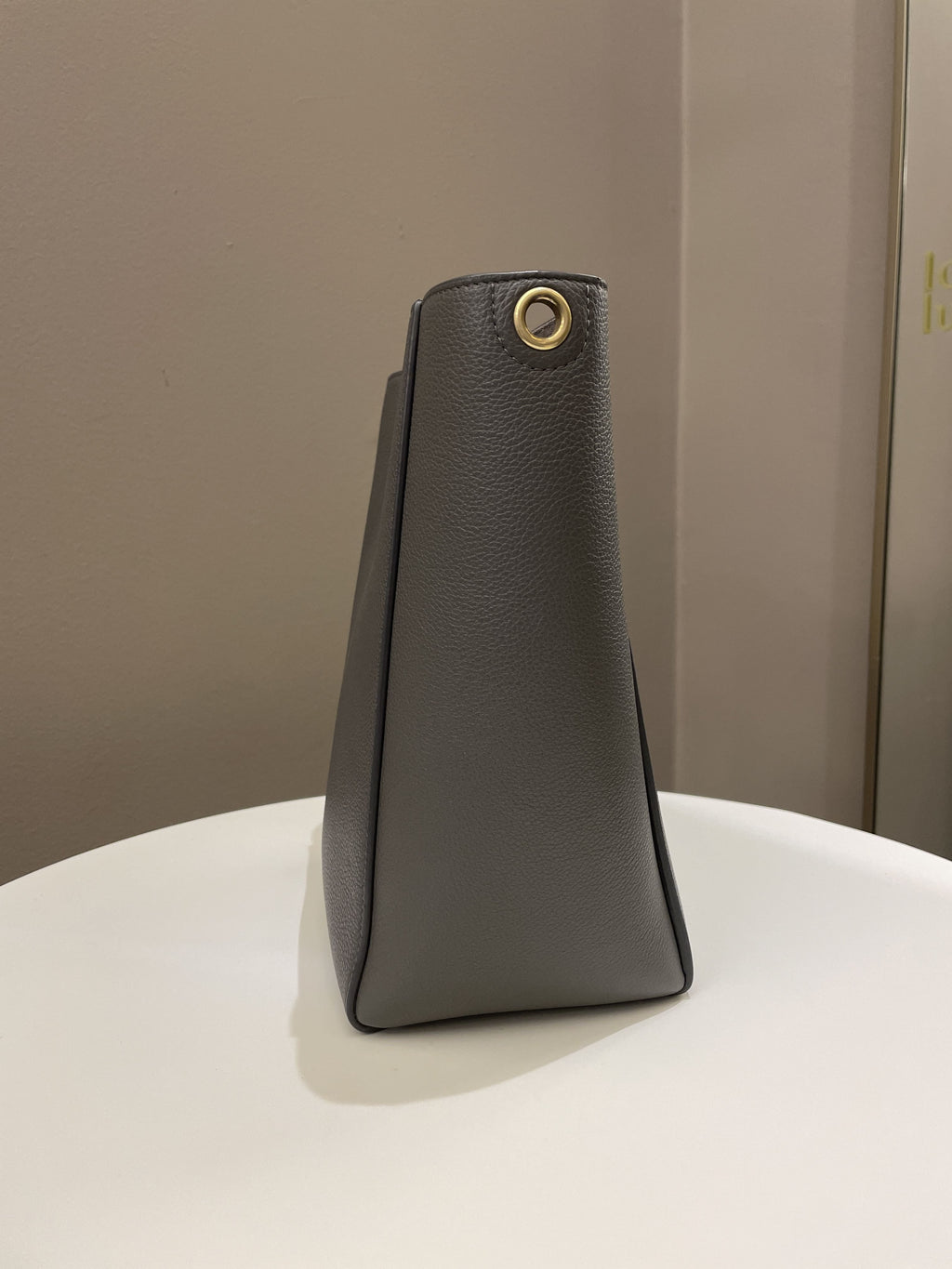 Celine Sangle Bucket Bag Grey Grainy Calfskin