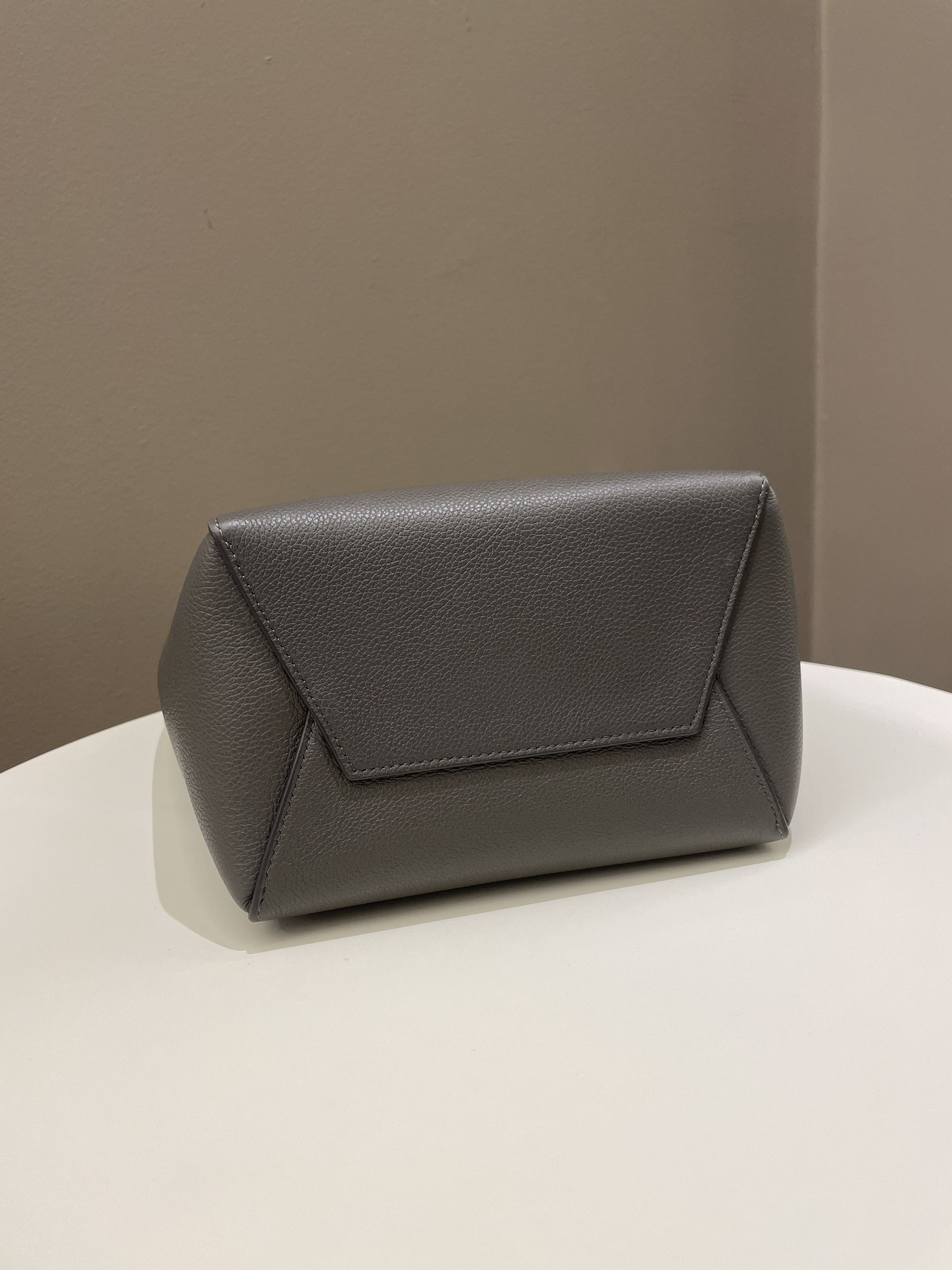 Celine Sangle Bucket Bag Grey Grainy Calfskin