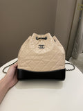 Chanel Gabrielle Backpack Beige / Black Aged Calfskin