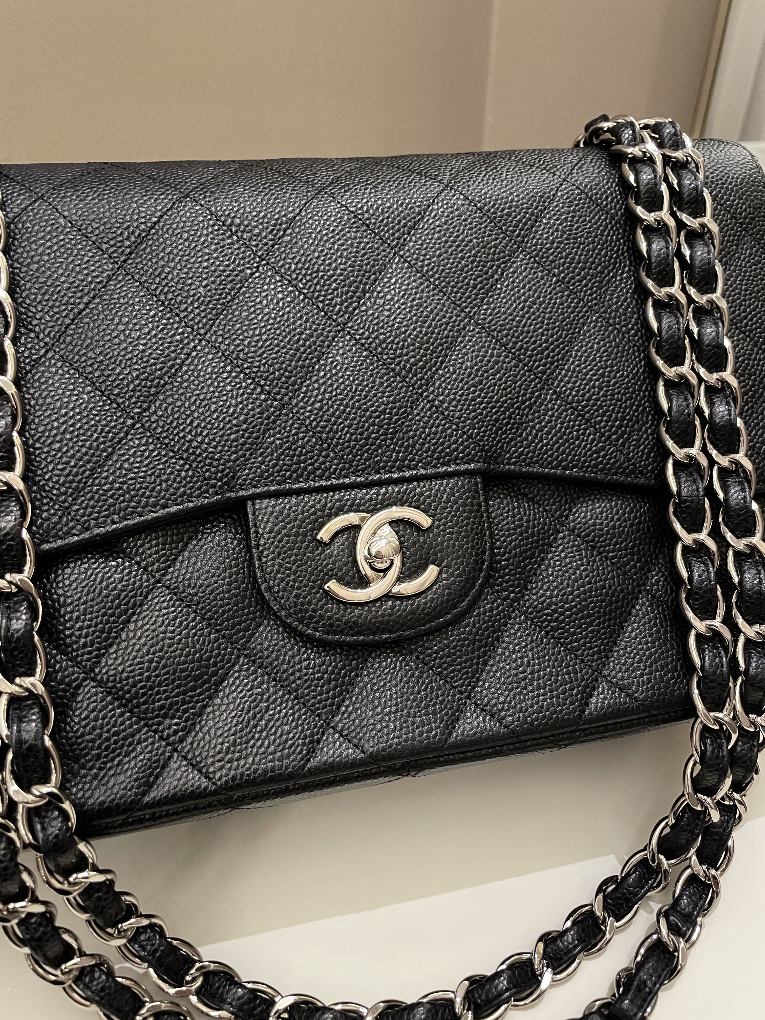Chanel Classic Quilted Jumbo Double Flap Black Caviar