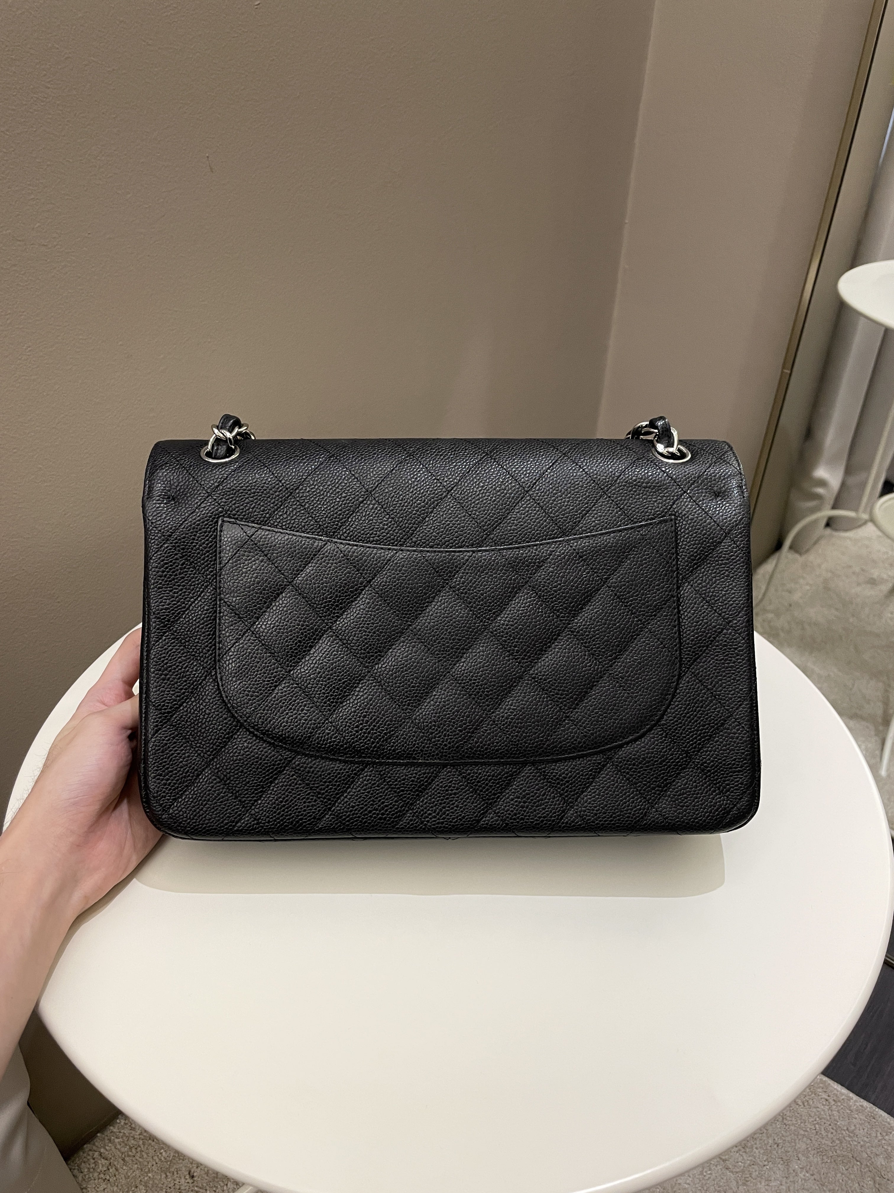 Chanel Classic Quilted Jumbo Double Flap Black Caviar