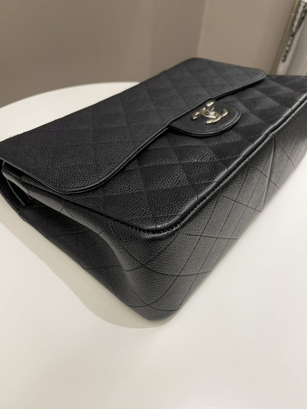 Chanel Classic Quilted Jumbo Double Flap Black Caviar