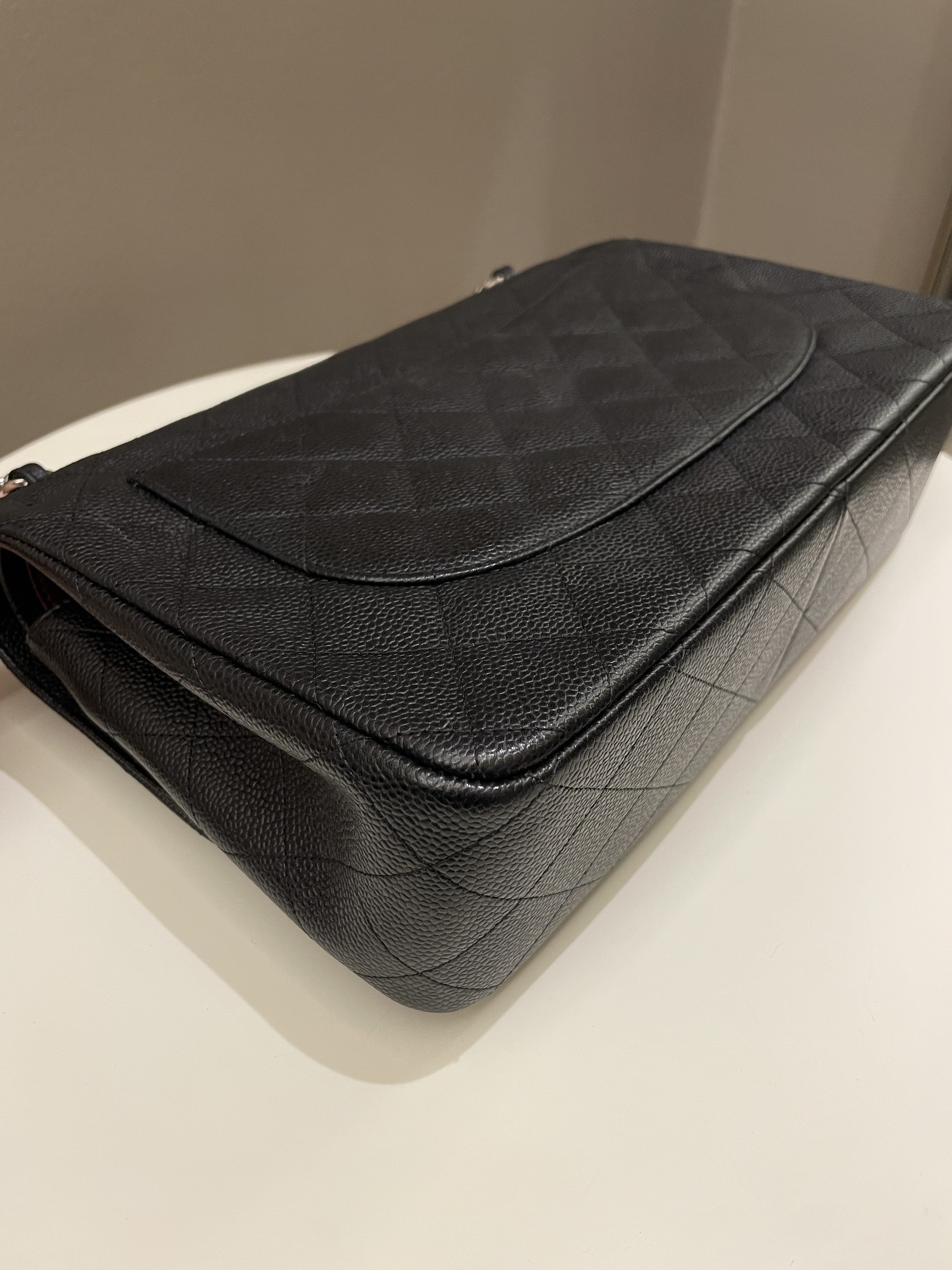Chanel Classic Quilted Jumbo Double Flap Black Caviar