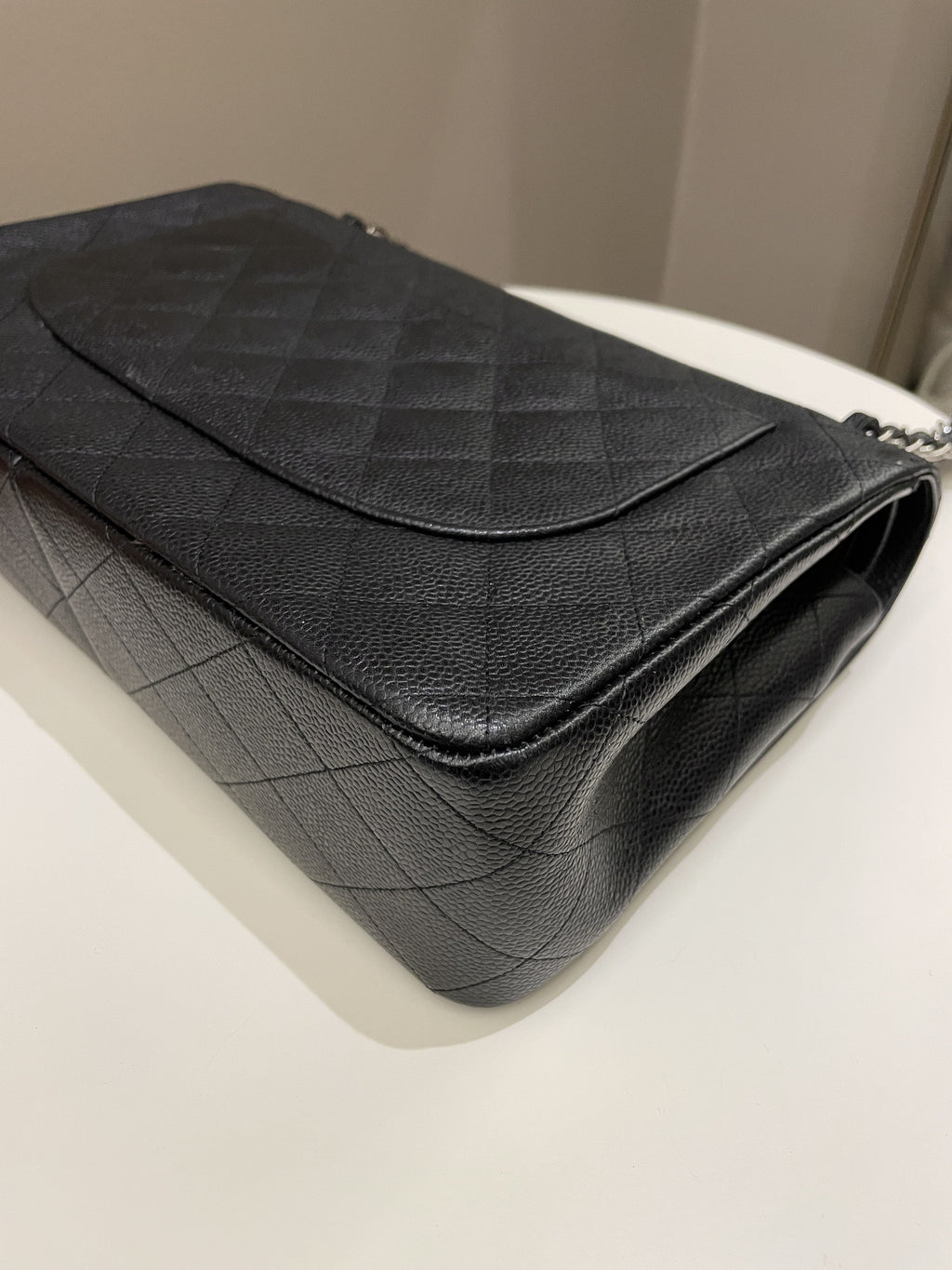 Chanel Classic Quilted Jumbo Double Flap Black Caviar