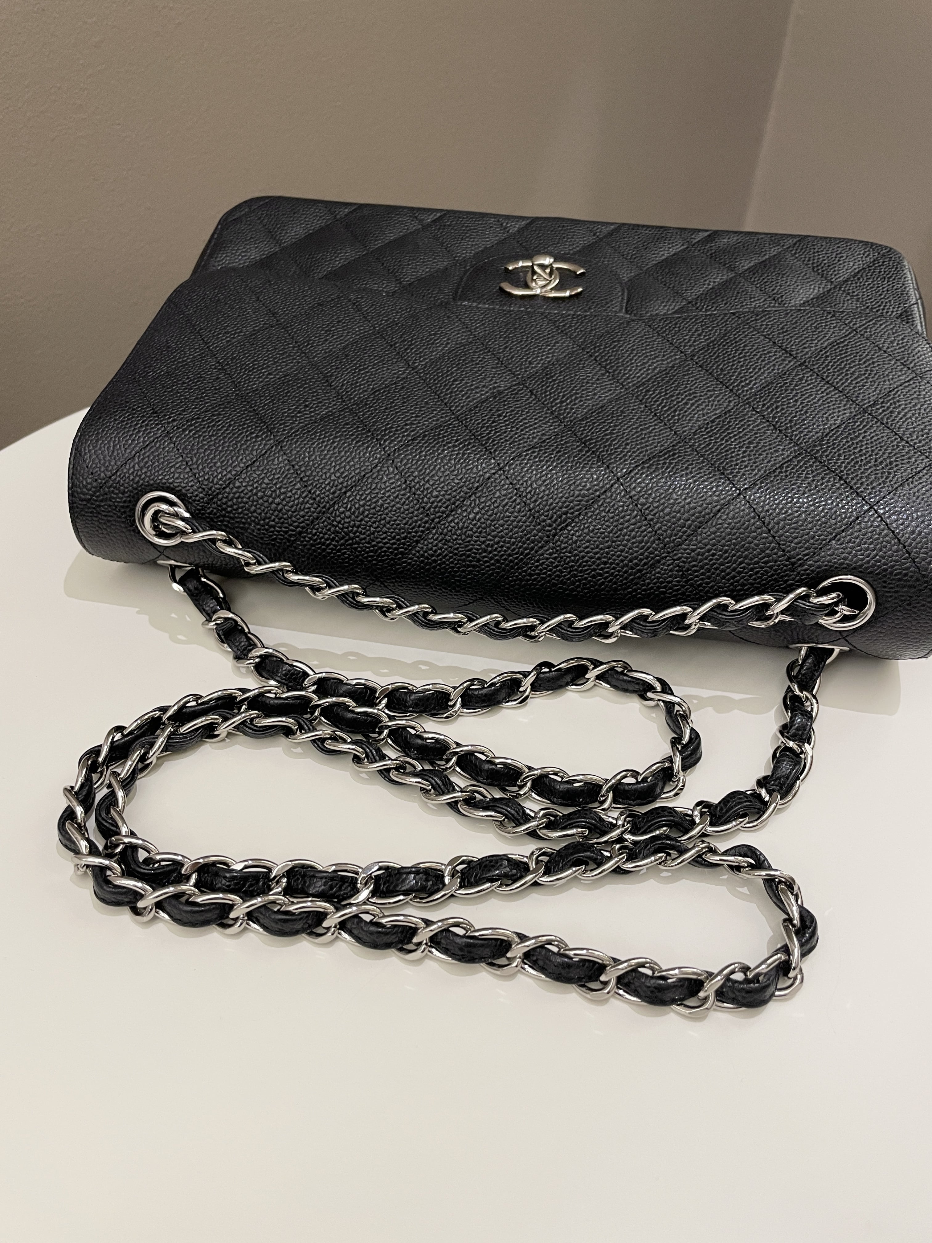 Chanel Classic Quilted Jumbo Double Flap Black Caviar