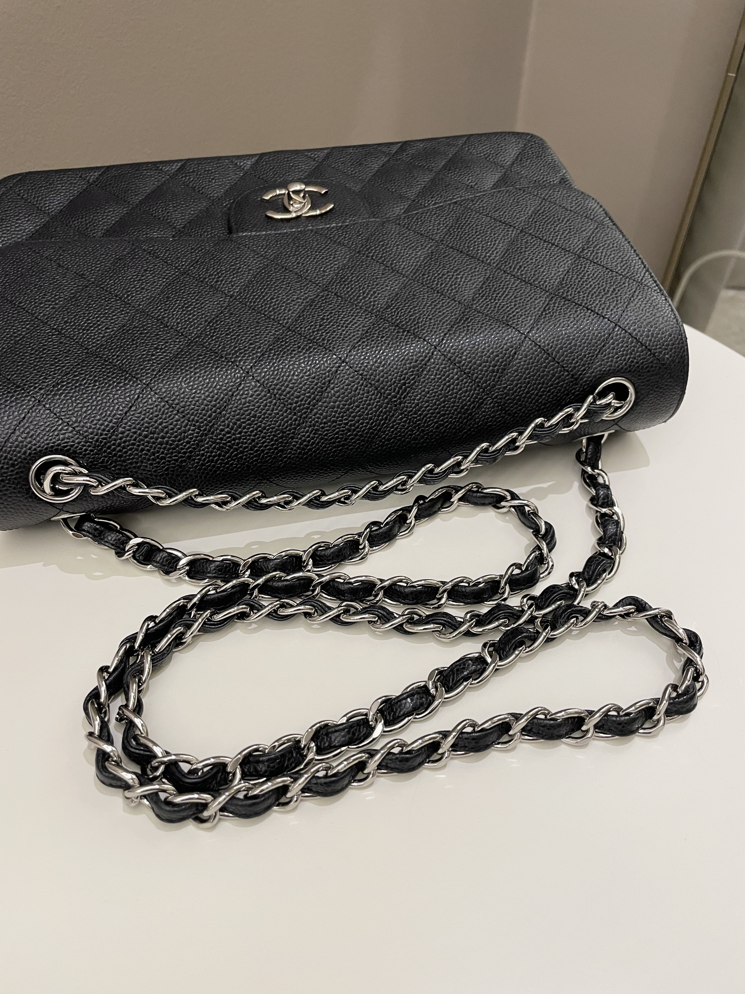 Chanel Classic Quilted Jumbo Double Flap Black Caviar