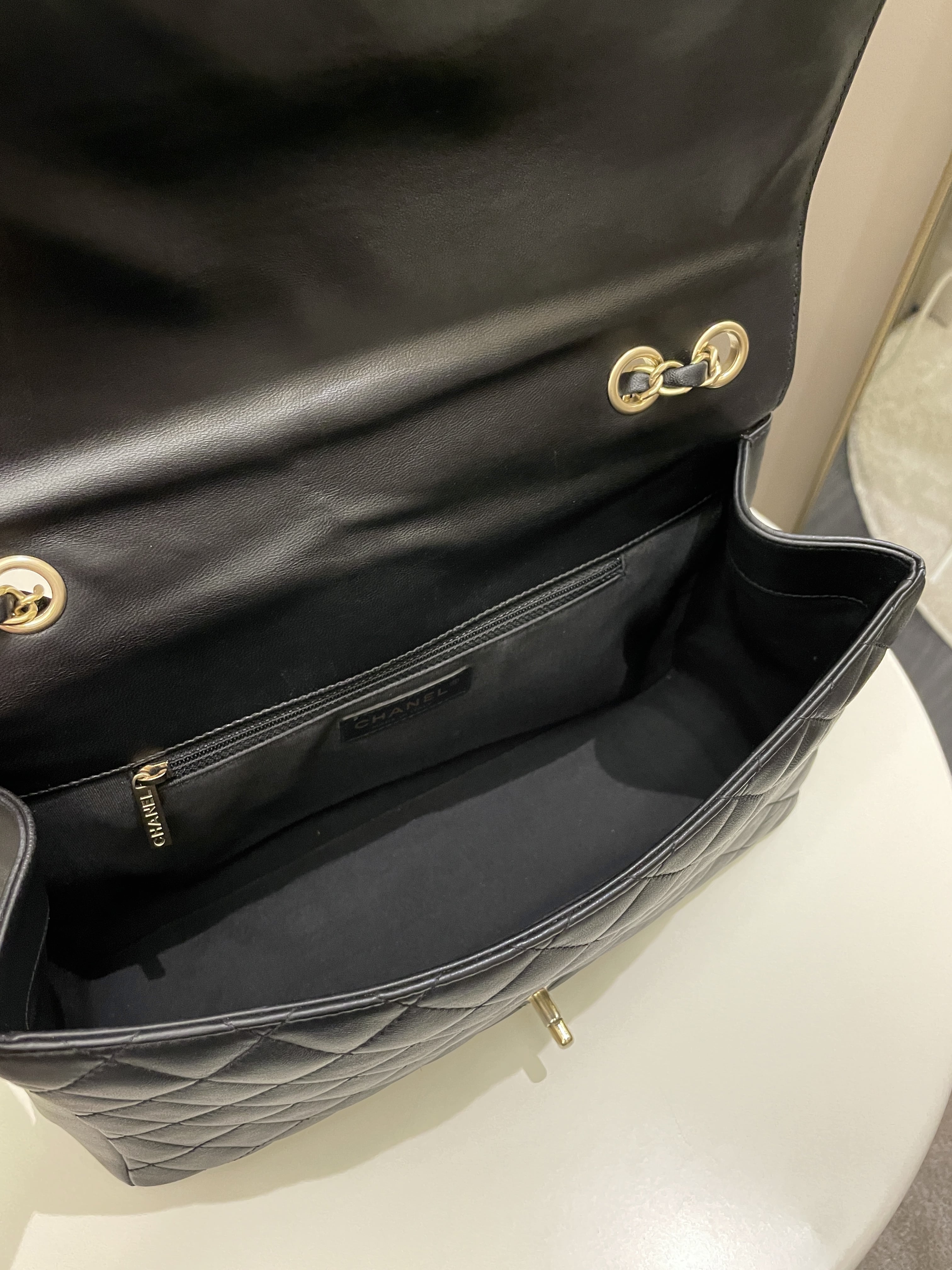 Chanel Mademoiselle Single Flap Black Lambskin