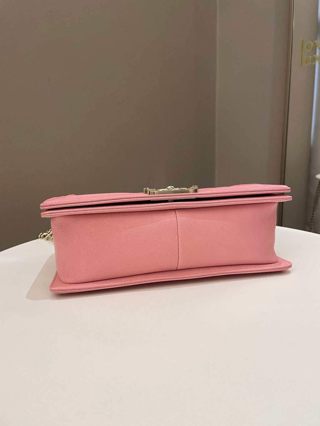 Chanel Chevron Boy Old Medium Sakura Pink Caviar