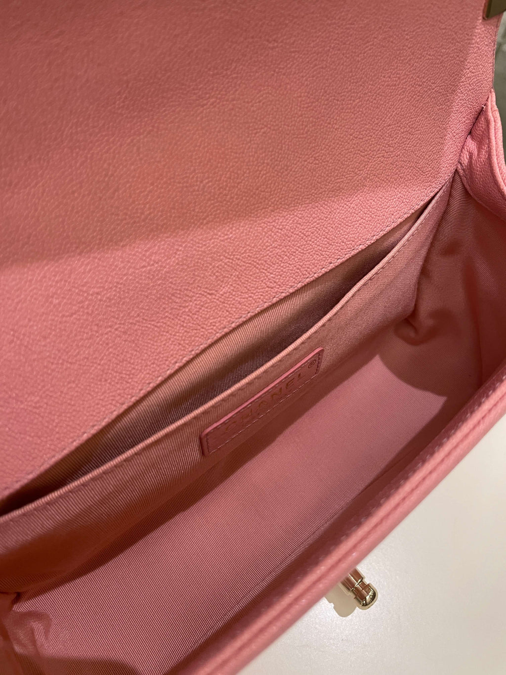 Chanel Chevron Boy Old Medium Sakura Pink Caviar