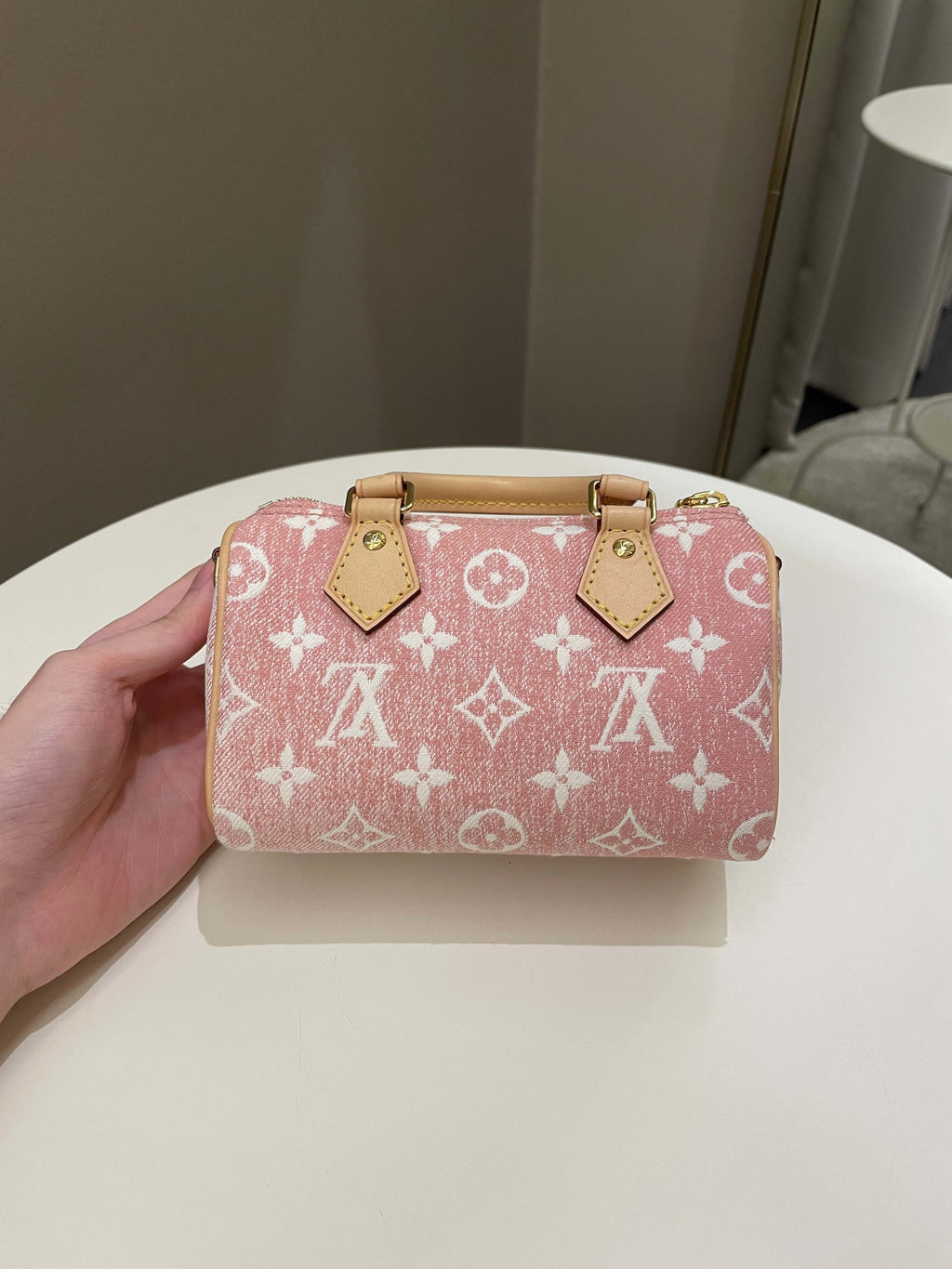 Louis Vuitton Nano Speedy Denim Rose